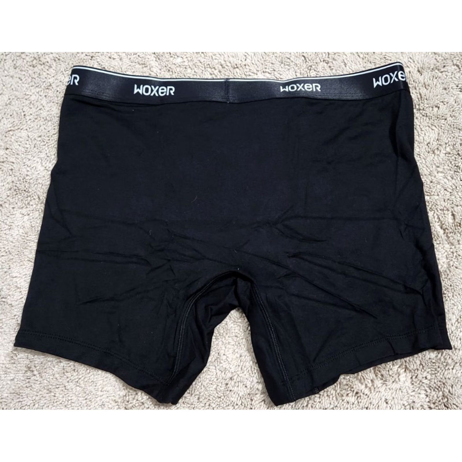 Vintage Woxer Womens XL Boxers Briefs Underwear Solid Black Soft Modal Spandex Size ONE SIZE - 2 Thumbnail