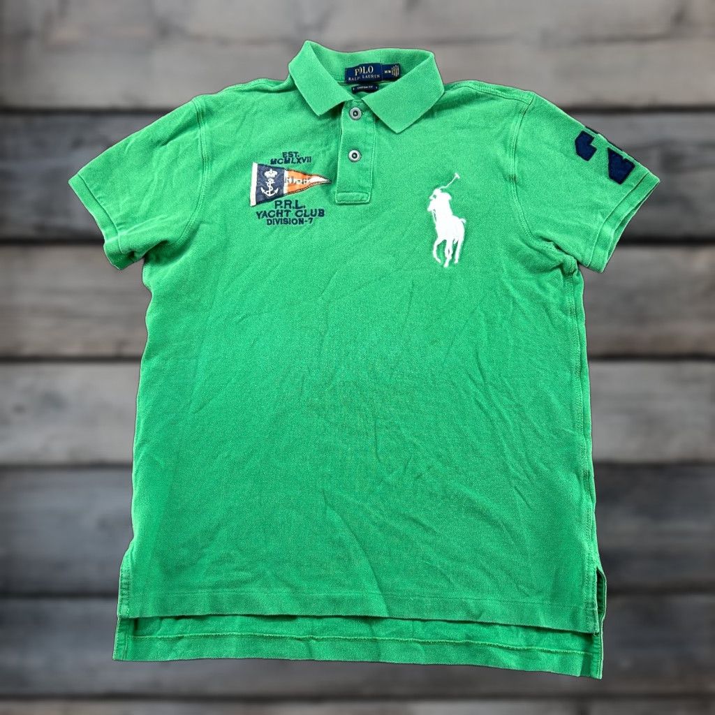 Polo Ralph Lauren Polo Ralph Lauren Shirt Mens M Green Custom Fit Rugby Big Pony Yacht Club Flag 2 Size US M / EU 48-50 / 2 - 1 Thumbnail
