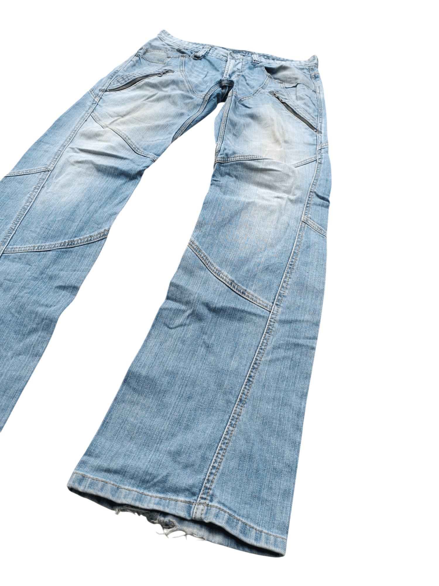 Japanese Brand Nicole Club For Men Multi Pocket Flared Jeans Size US 30 / EU 46 - 2 Thumbnail