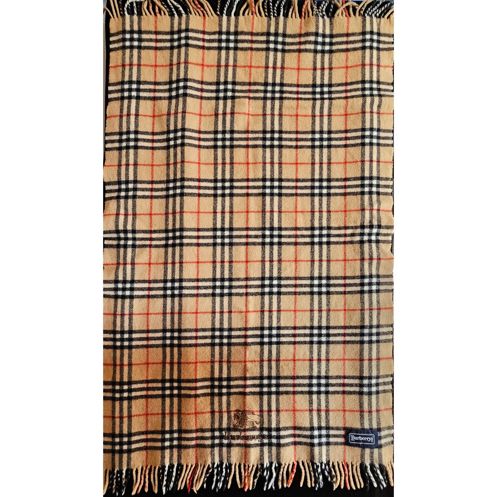 Burberry BURBERRYs of London 100% New Wool BEIGE Shawl Nova Check Size ONE SIZE - 5 Thumbnail