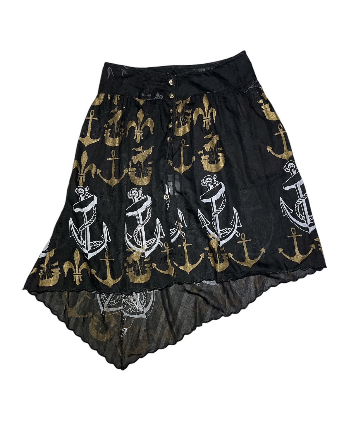 Issey Miyake × Tsumori Chisato Tsumori Chisato Black Anchor Print Asymmetrical Size 26" / US 2 / IT 38 - 1 Thumbnail