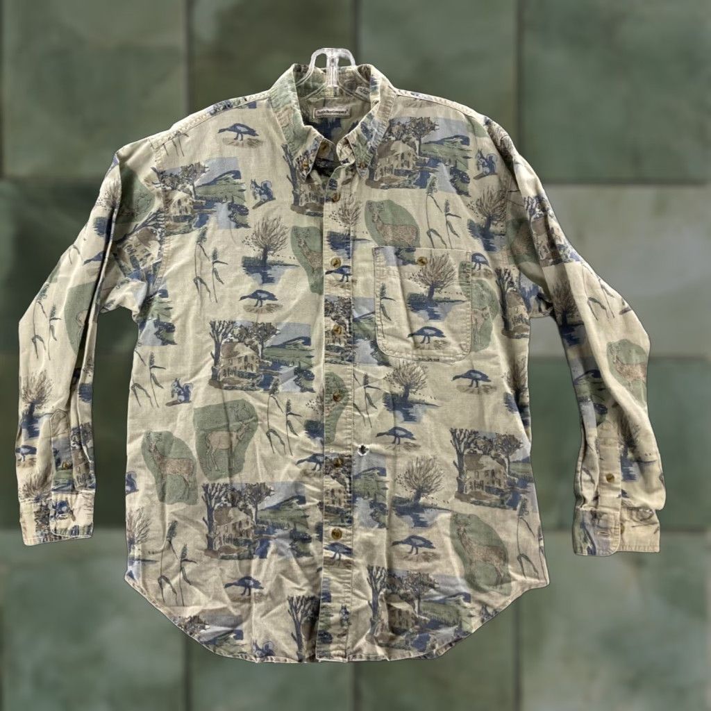 Bugle Boy VINTAGE Bugle Boy Shirt Mens Large Long Sleeve Button Up Hunting AOP Size US L / EU 52-54 / 3 - 1 Thumbnail