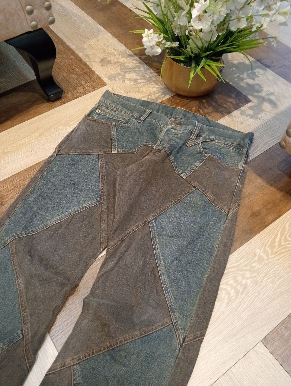 Japanese Brand JAPANESE MODERN LOVERS PATCHWORK STRETCH JEANS Size US 34 / EU 50 - 4 Thumbnail