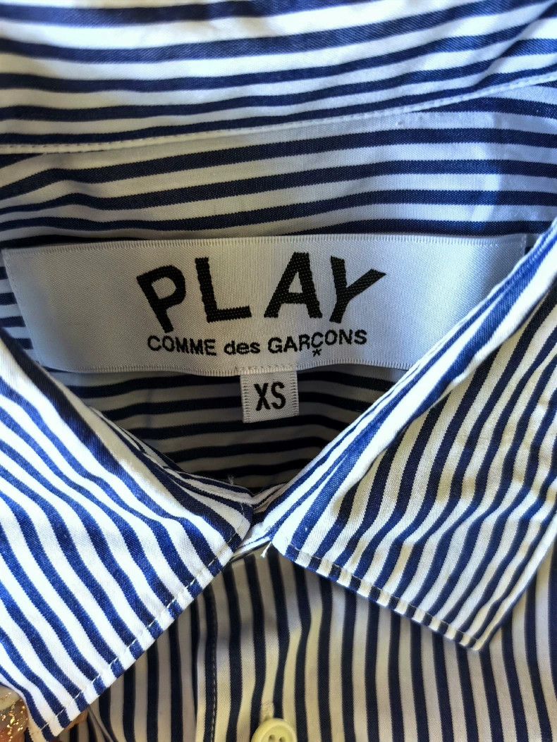Comme des Garcons Comme Des Garcons Striped Black Heart Shirt Size XS / US 0-2 / IT 36-38 - 4 Thumbnail