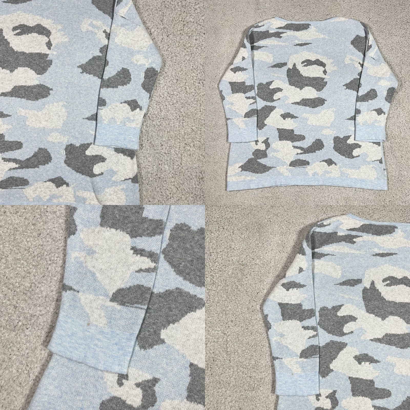 Vintage Kinross Cashmere Sweater Womens S Blue Camo Print Pullover Preppy Pullover Knit Geometric Blue Womens S Kinross Sweater Size S / US 4 / IT 40 - 8 Thumbnail