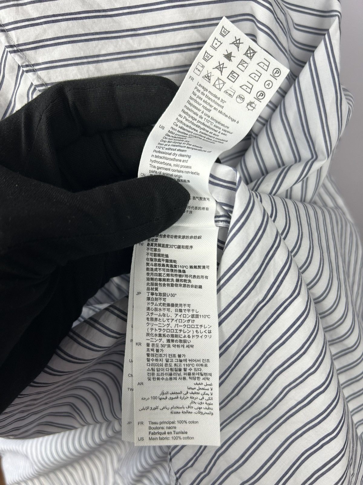 Designer × Sandro Sandro White Blue Striped Pinstripe Cotton V Neck Shirt M Size M / US 6-8 / IT 42-44 - 9 Thumbnail