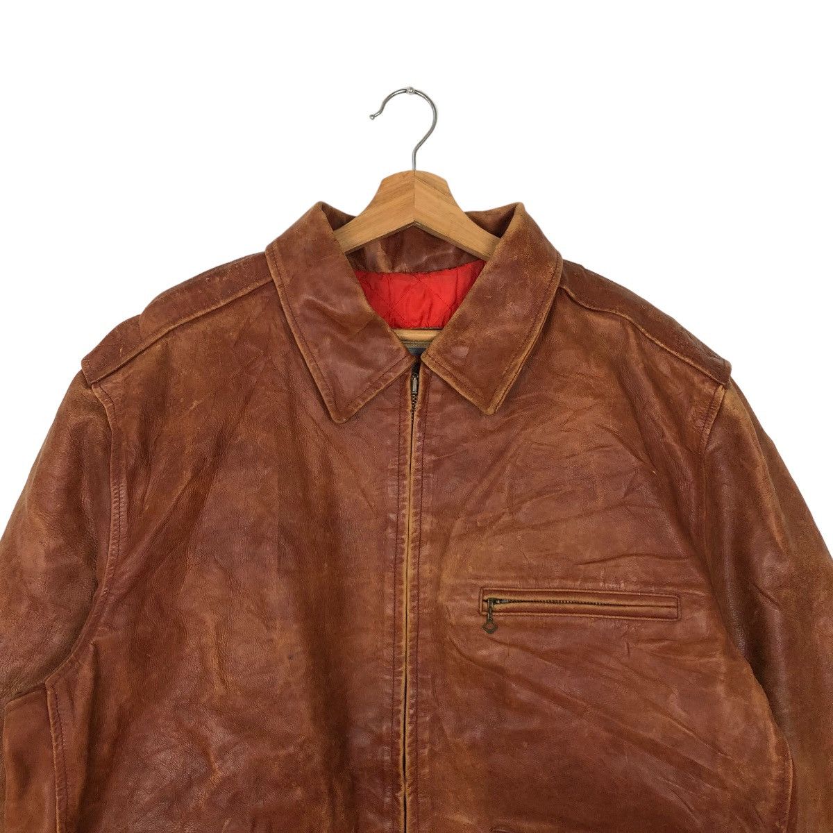 Japanese Brand VINTAGE BOMBER GENUINE LEATHER JACKET TARGATO ITALIA JAPAN Size US M / EU 48-50 / 2 - 2 Thumbnail