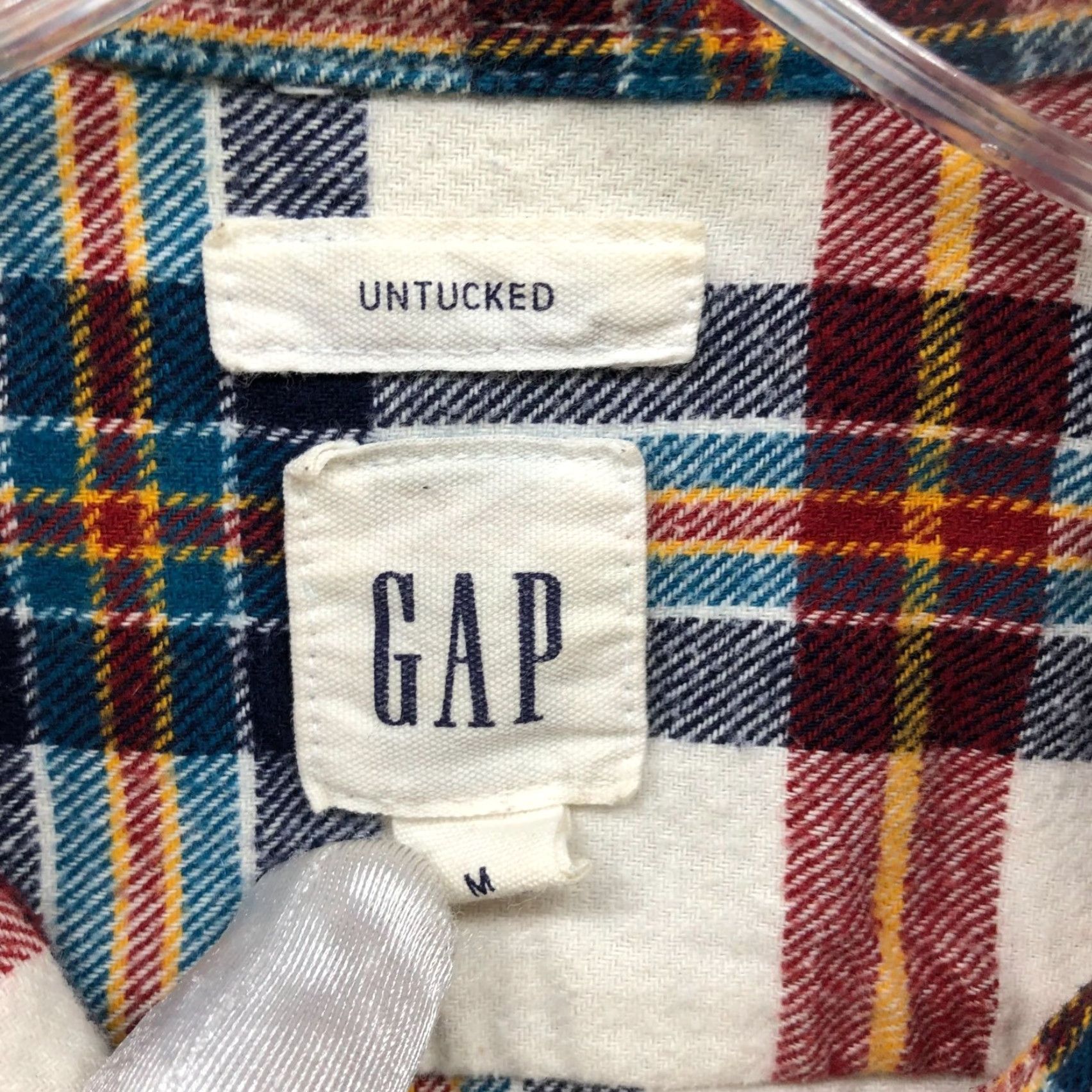 Gap Gap Untucked Flannel Shirt Mens M Plaid Multicolor Cotton Size US M / EU 48-50 / 2 - 5 Thumbnail