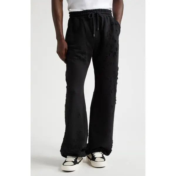 Amiri o1orln1025 Hollywood Destroyed Sweatpants & Joggers in Black Size US 30 / EU 46 - 2 Thumbnail