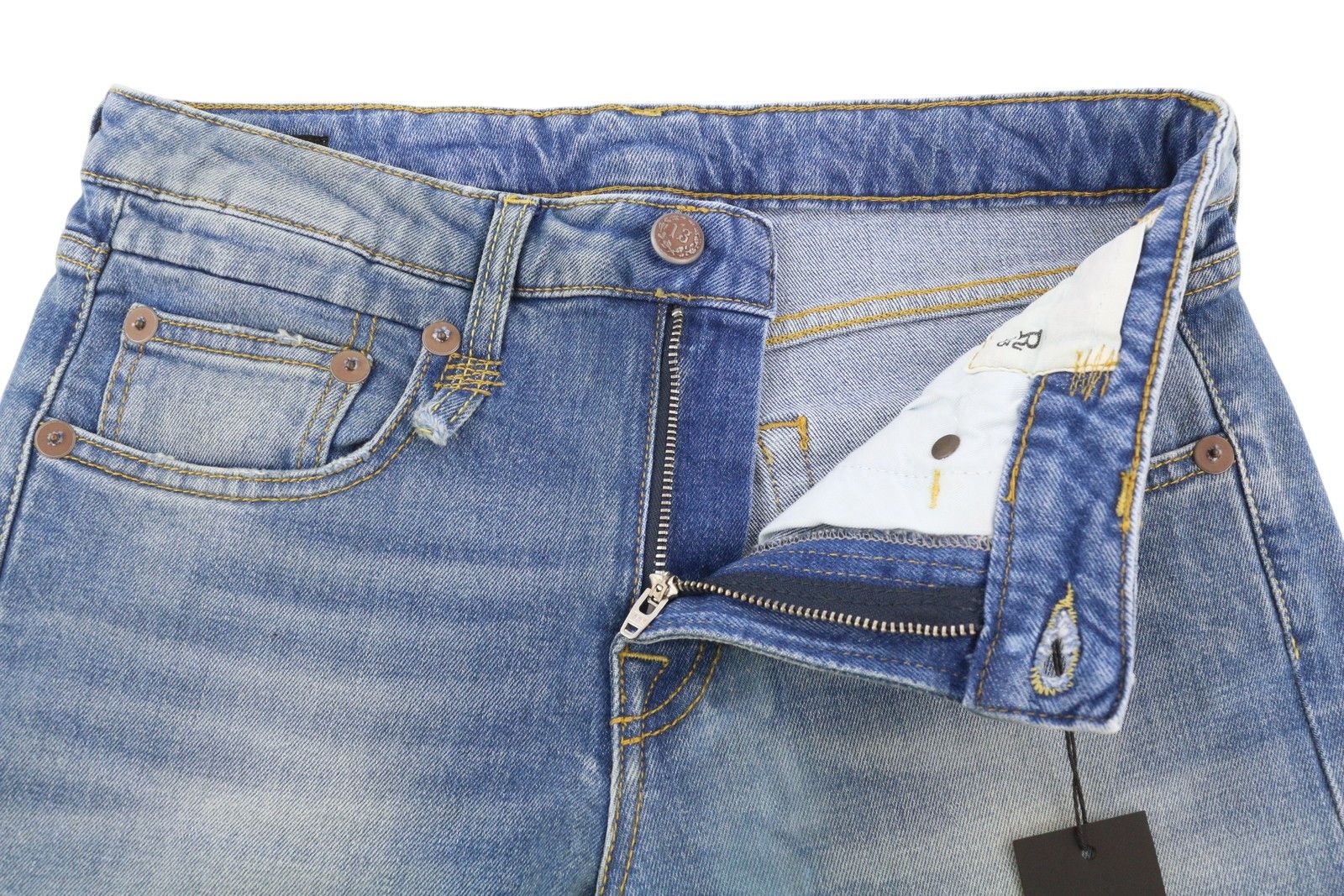 R13 BOY STRAIGHT W RIPS 27 Jasper Stretch Distress Jeans 86234 Size 27" / US 4 / IT 40 - 5 Thumbnail