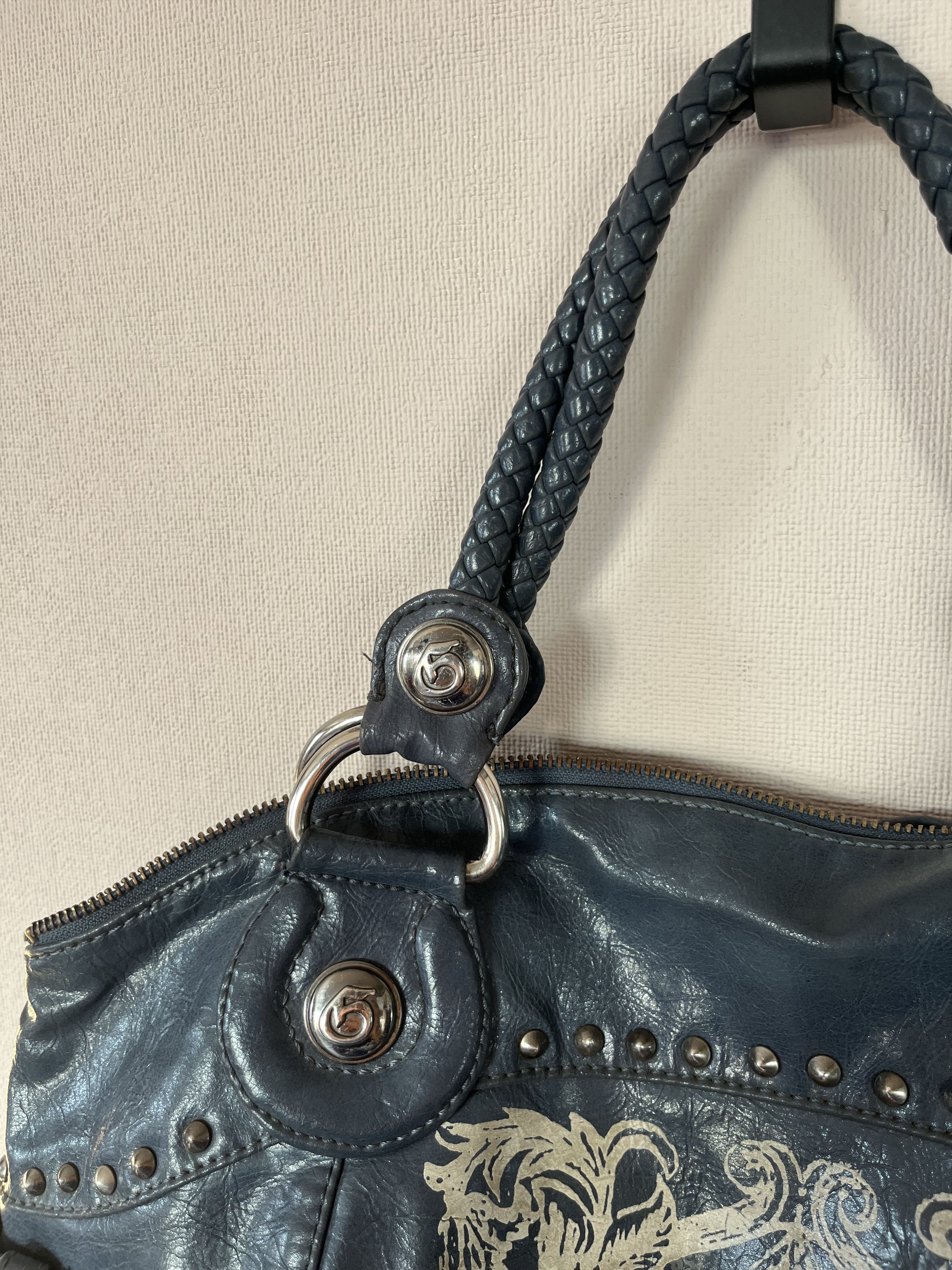 Guess Guess Jeans Y2K Studded Shoulder Bag Blue Vintage Logo Purse Size ONE SIZE - 3 Thumbnail
