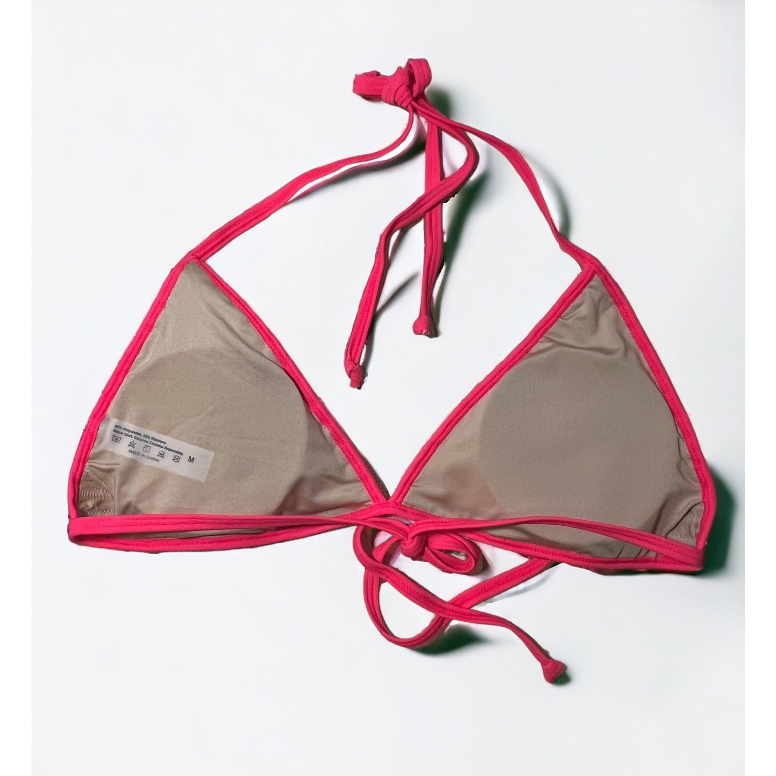 Other Watermelon Red Nude Triangle Halter Bikini Top SMALL Size ONE SIZE - 4 Thumbnail
