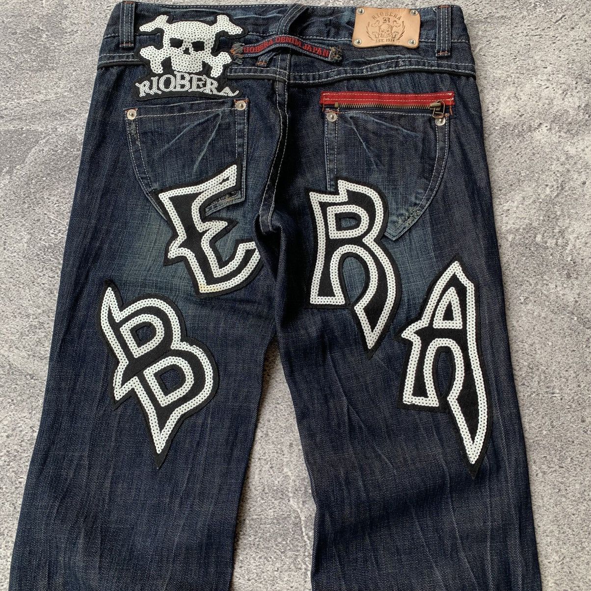Japanese Brand Vintage Riobera Distressed Flare Denim Jeans Size US 33 - 7 Thumbnail