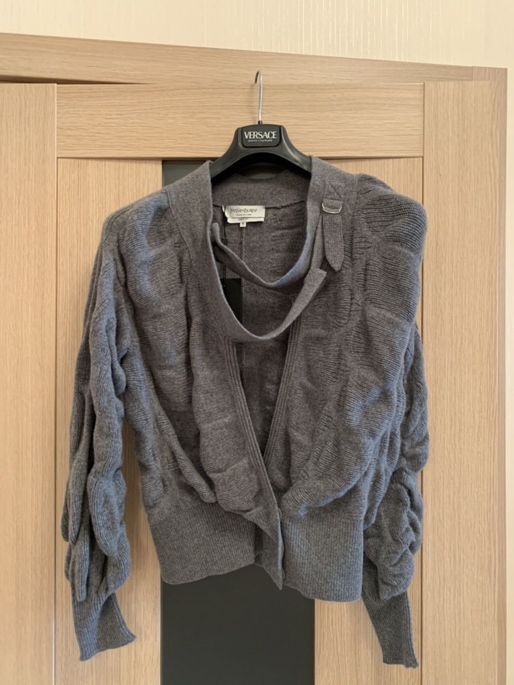 NWT Yves Saint Laurent Cashmere Knit Cable Sweater Cardigan