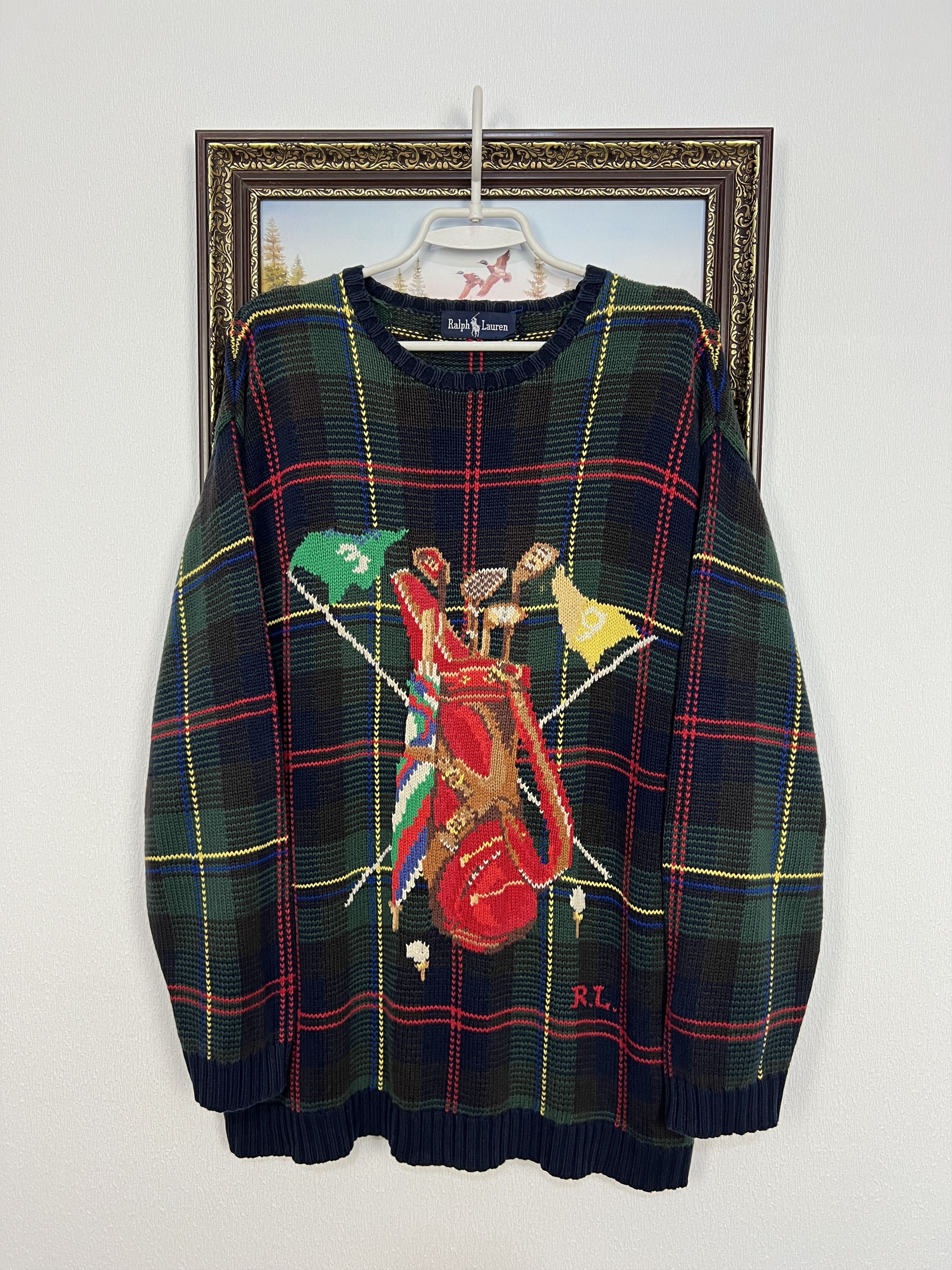 Ralph Lauren Vintage Ralph Lauren Golf Bag Striped Knit Sweater Pullover Size US M / EU 48-50 / 2 - 1 Thumbnail