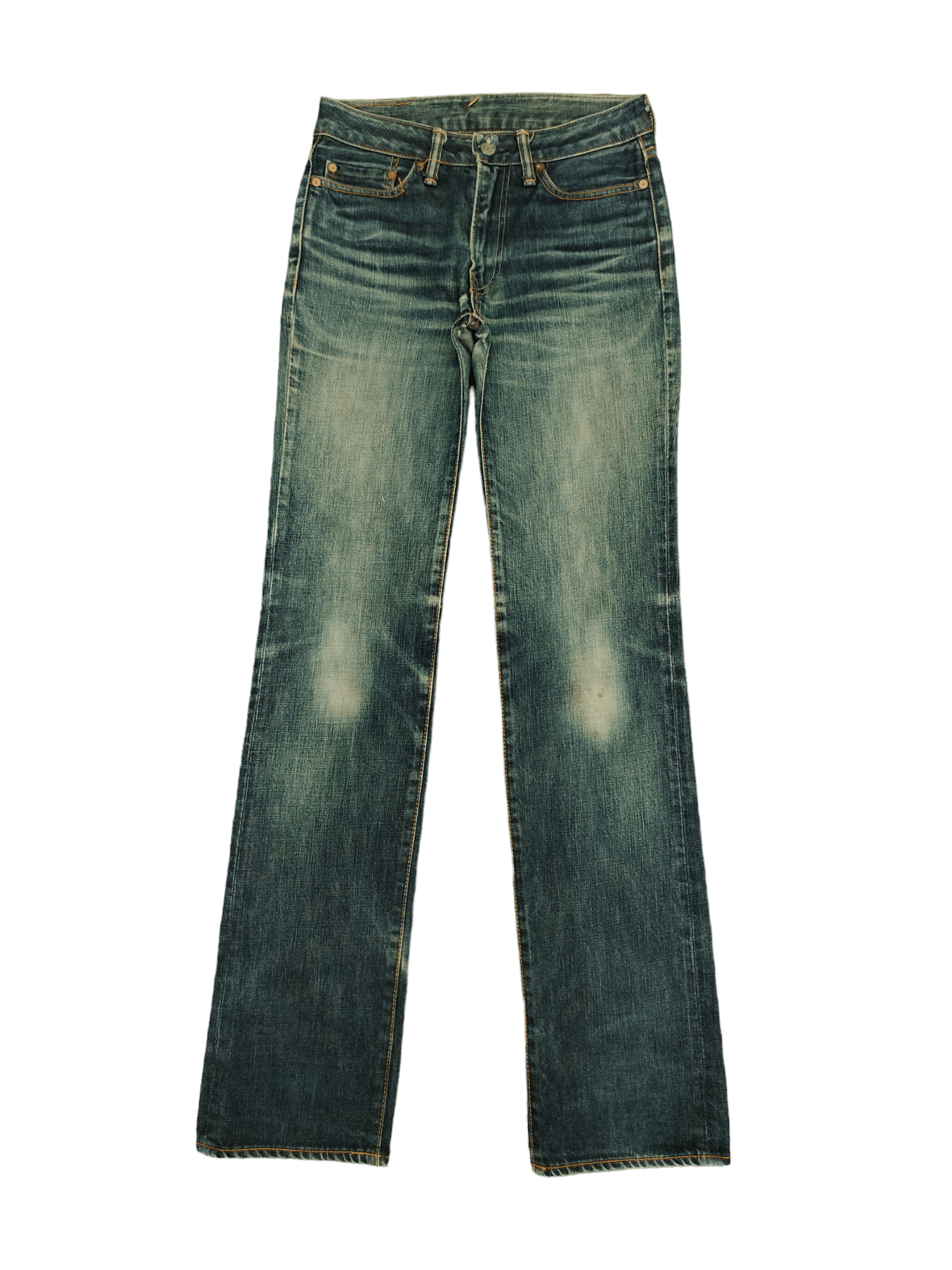 Kapital Vintage 90s 45rpm Clawmark Distress Faded Long Denim Jeans Size US 28 / EU 44 - 1 Thumbnail