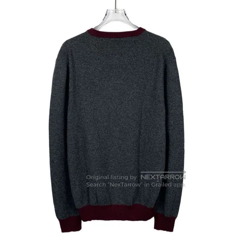 Hermes Hermes Gray earth pattern embroidery round-neck cashmere k Size L / US 10 / IT 46 - 2 Thumbnail