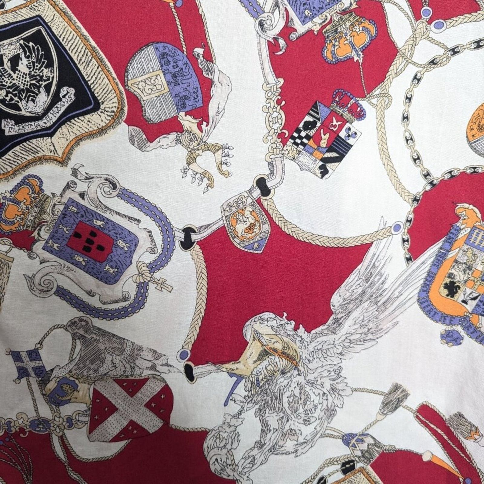 Vintage Vintage 90s Long Sleeve Royal Crest Shield Pattern Button Up Size L / US 10 / IT 46 - 7 Thumbnail