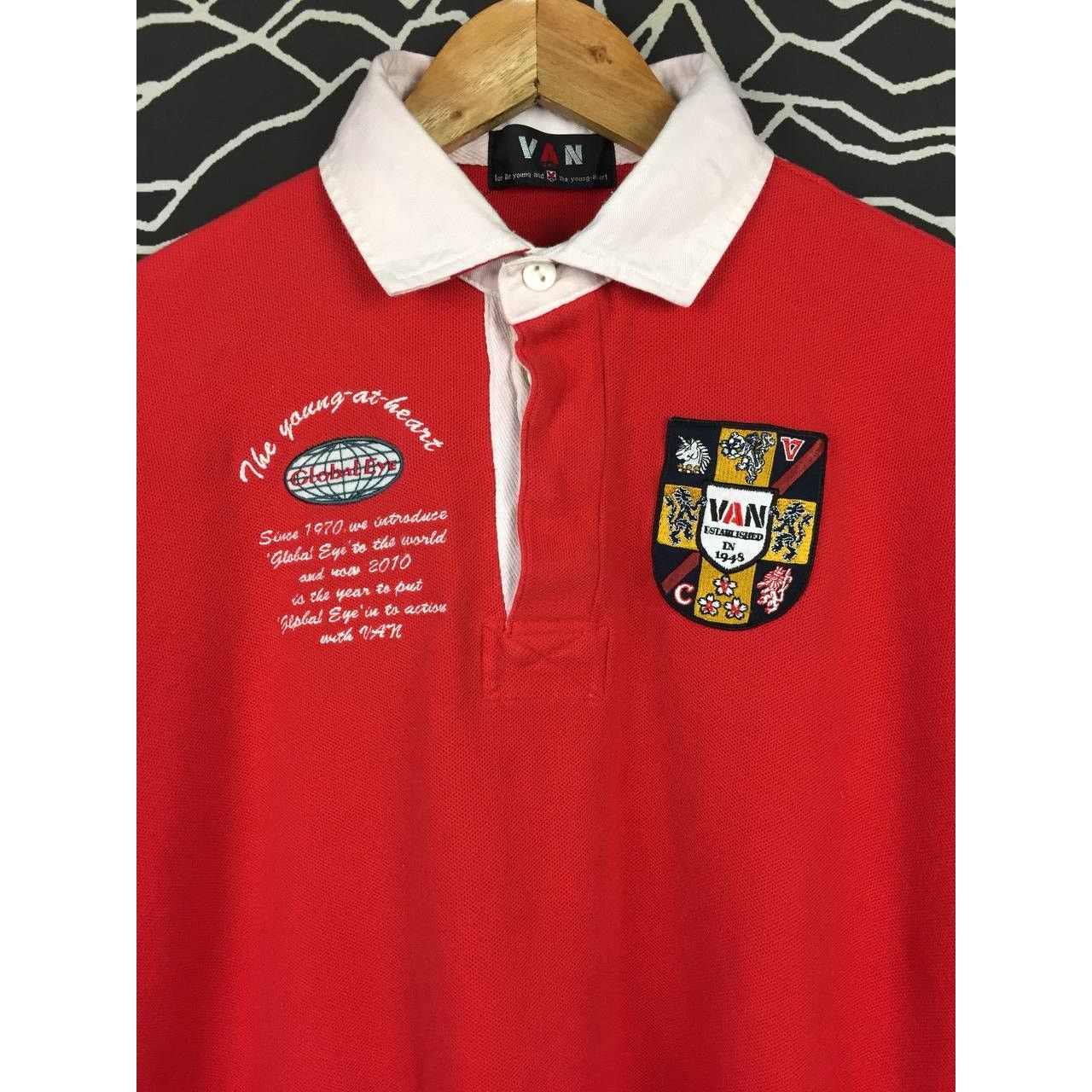Japanese Brand VAN JAC The Young At Heart Long Sleeve Rugby Polo Tee Size US L / EU 52-54 / 3 - 3 Thumbnail