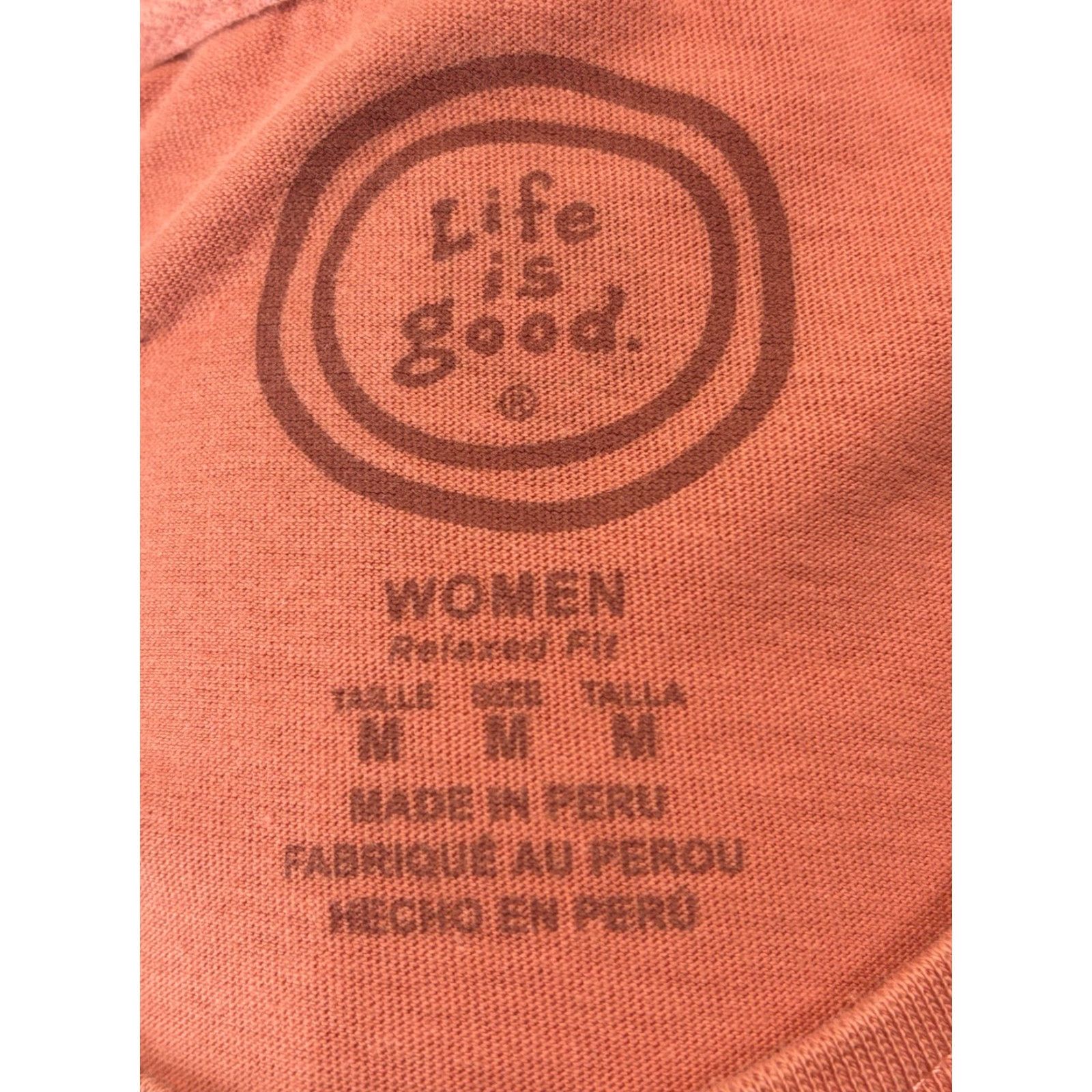 Life is Good Life is Good Women's T-Shirt, Orange Happy Camper V-Neck Long Sleeve, Relaxed Fit, Size M, Graphic Tee, Cotton, Camping/Mountains, Womens Size M / US 6-8 / IT 42-44 - 7 Thumbnail