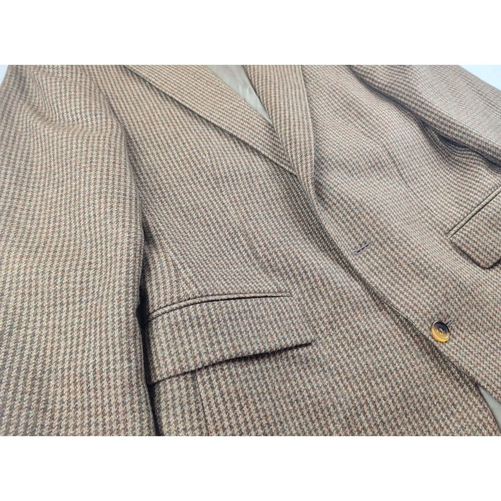 Polo Ralph Lauren Polo Ralph Lauren Blazer Mens 42 Regular Brown Tweed Herringbone Alpaca Wool University Club Overcoat Coat Size US XL / EU 56 / 4 - 3 Thumbnail