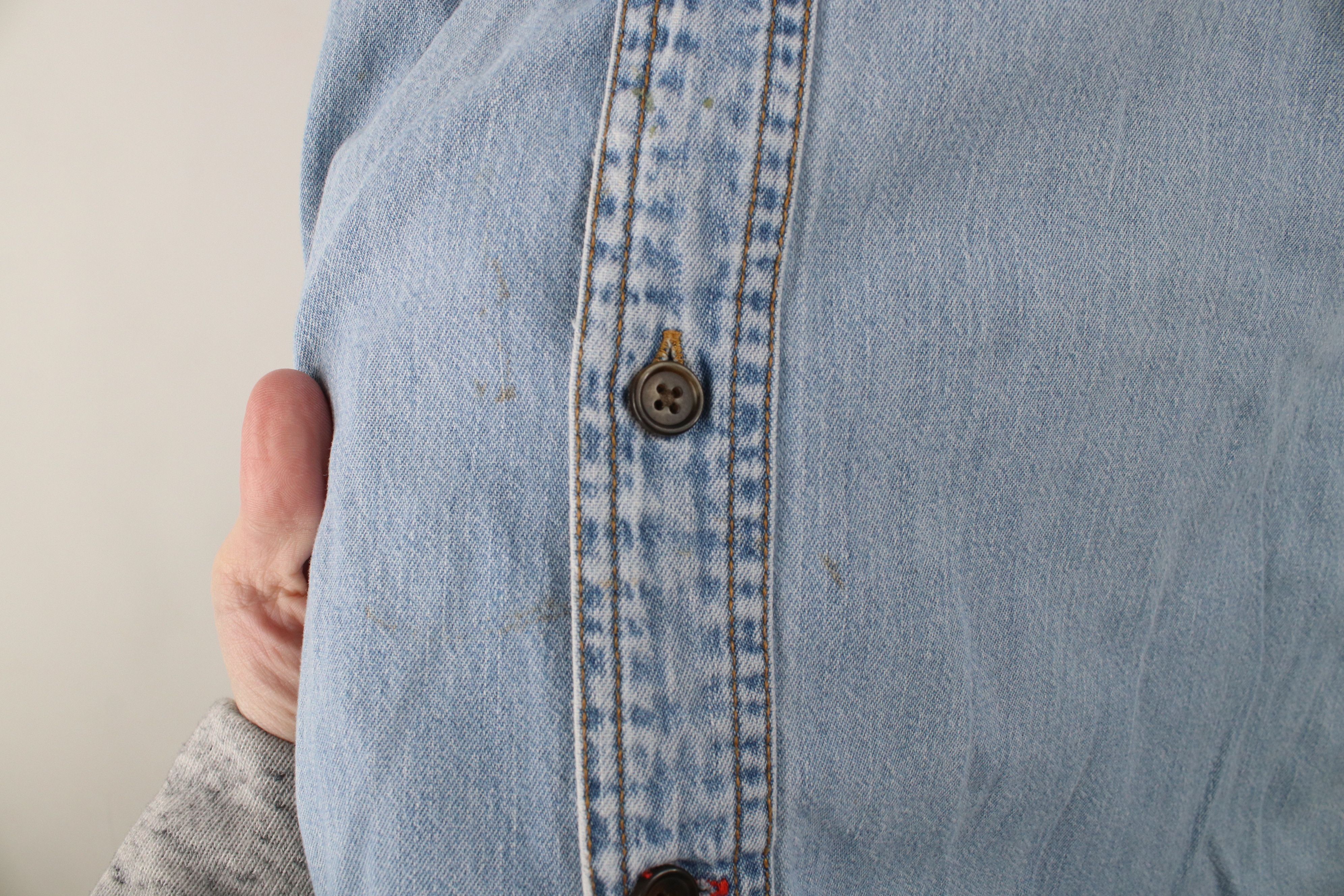 Vintage Vintage 90s Streetwear Denim Jean Collared Button Shirt Blue Size US XL / EU 56 / 4 - 7 Thumbnail
