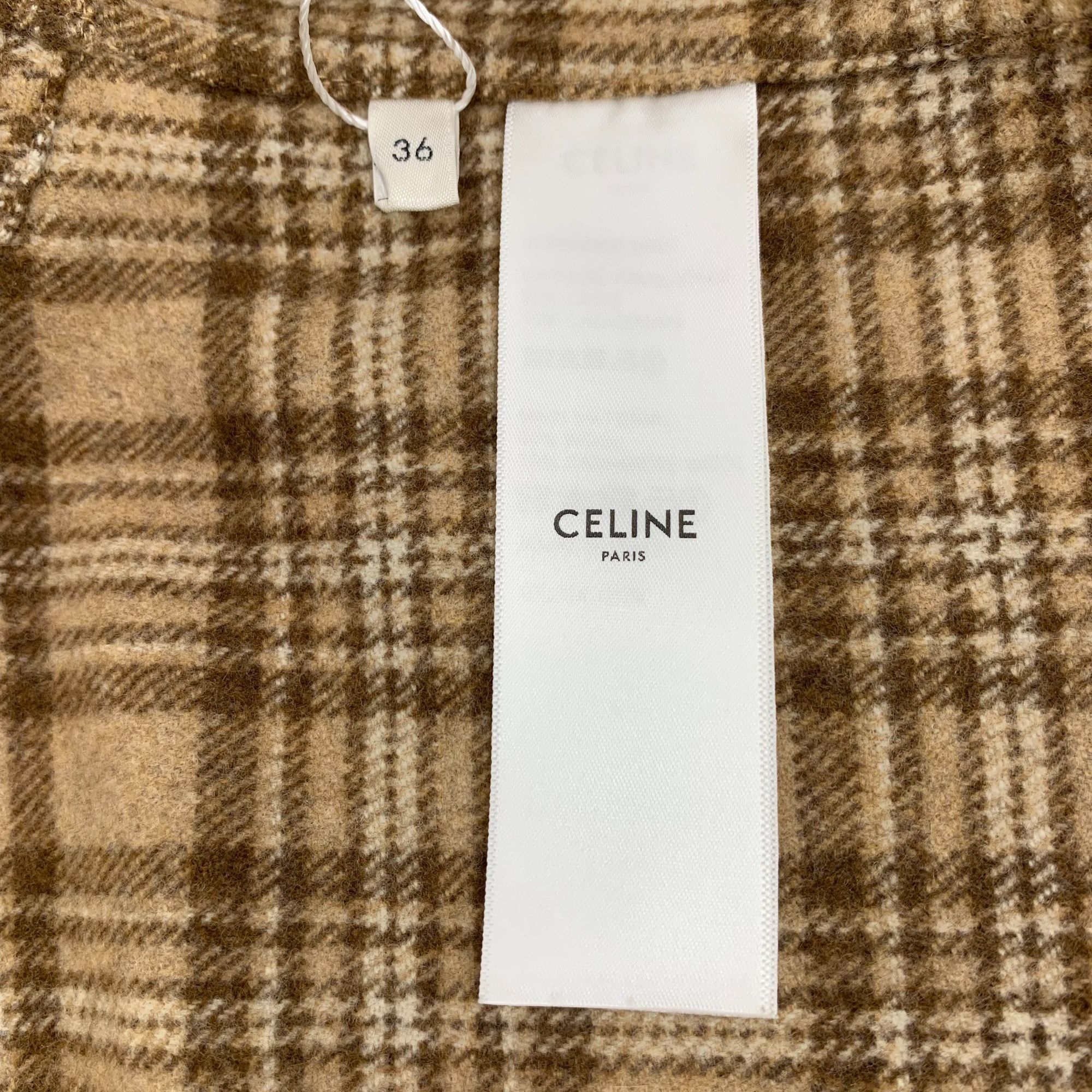 Celine Celine 2024 Brown Plaid Wool Jacket (Size XS) Size XS / US 0-2 / IT 36-38 - 4 Thumbnail