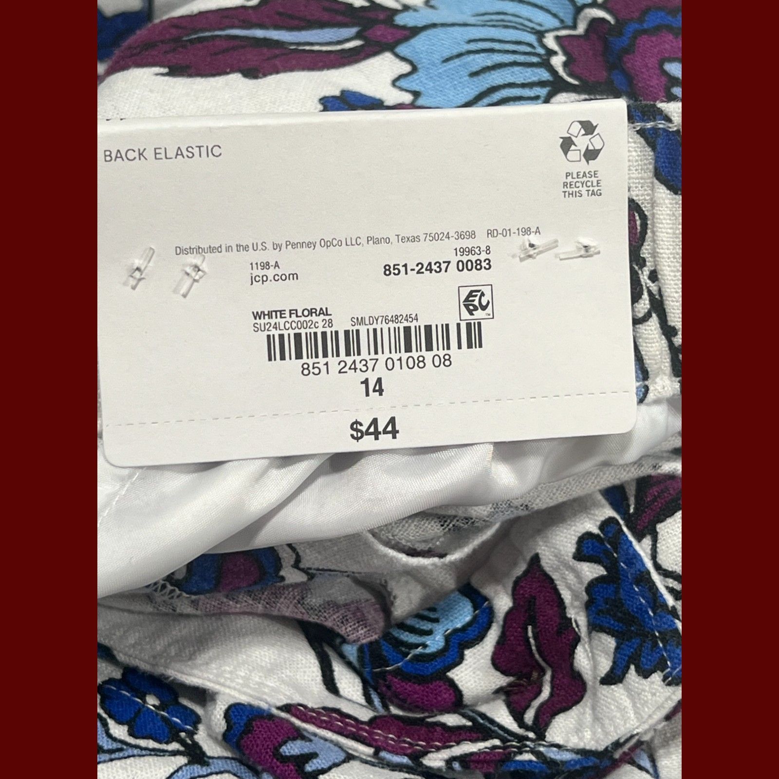 Other Liz Claiborne - Women's Mid-Rise Pleated Short - White Flora Size 36" / US 14 / IT 50 - 11 Thumbnail