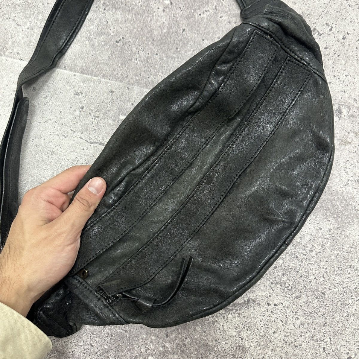Vintage 00s Yvonne Kone Leather Bum Bag Italy hype og luxury