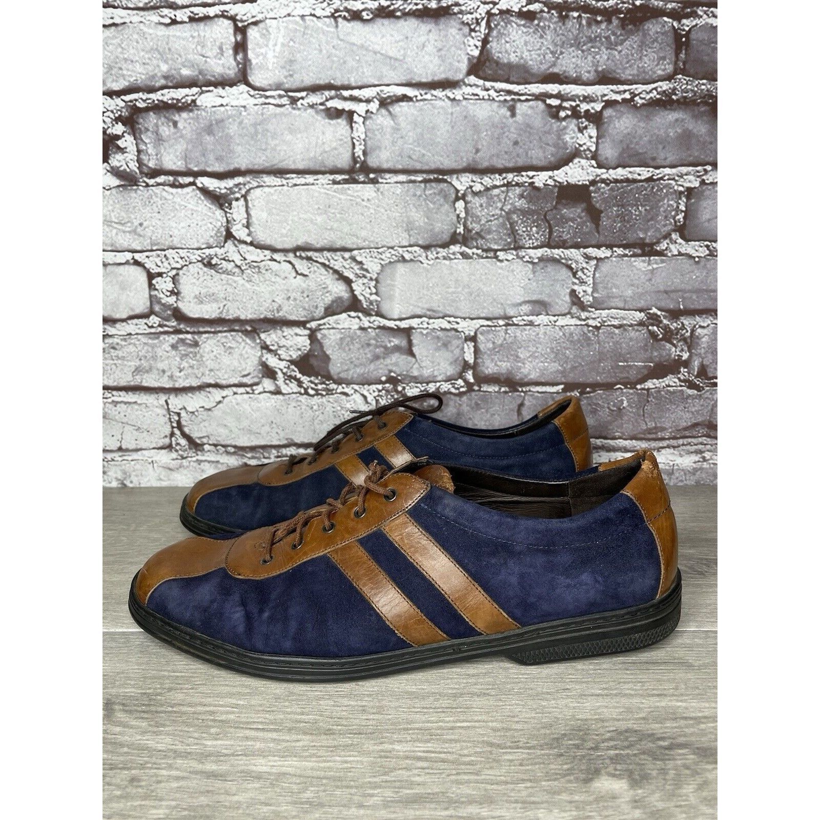 Cole Haan Bragano Blue Suede Brown Leather Bicycle Casual Lace Shoes M Size US 9.5 / EU 42-43 - 1 Thumbnail