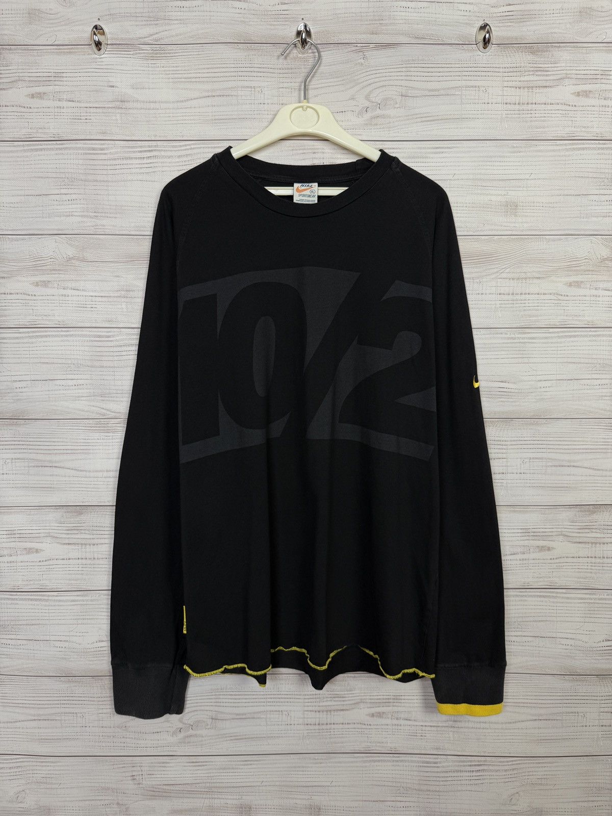 Nike Vintage Y2K Nike Swoosh Big Logo long Sleeve Japan Size US XL / EU 56 / 4 - 1 Thumbnail