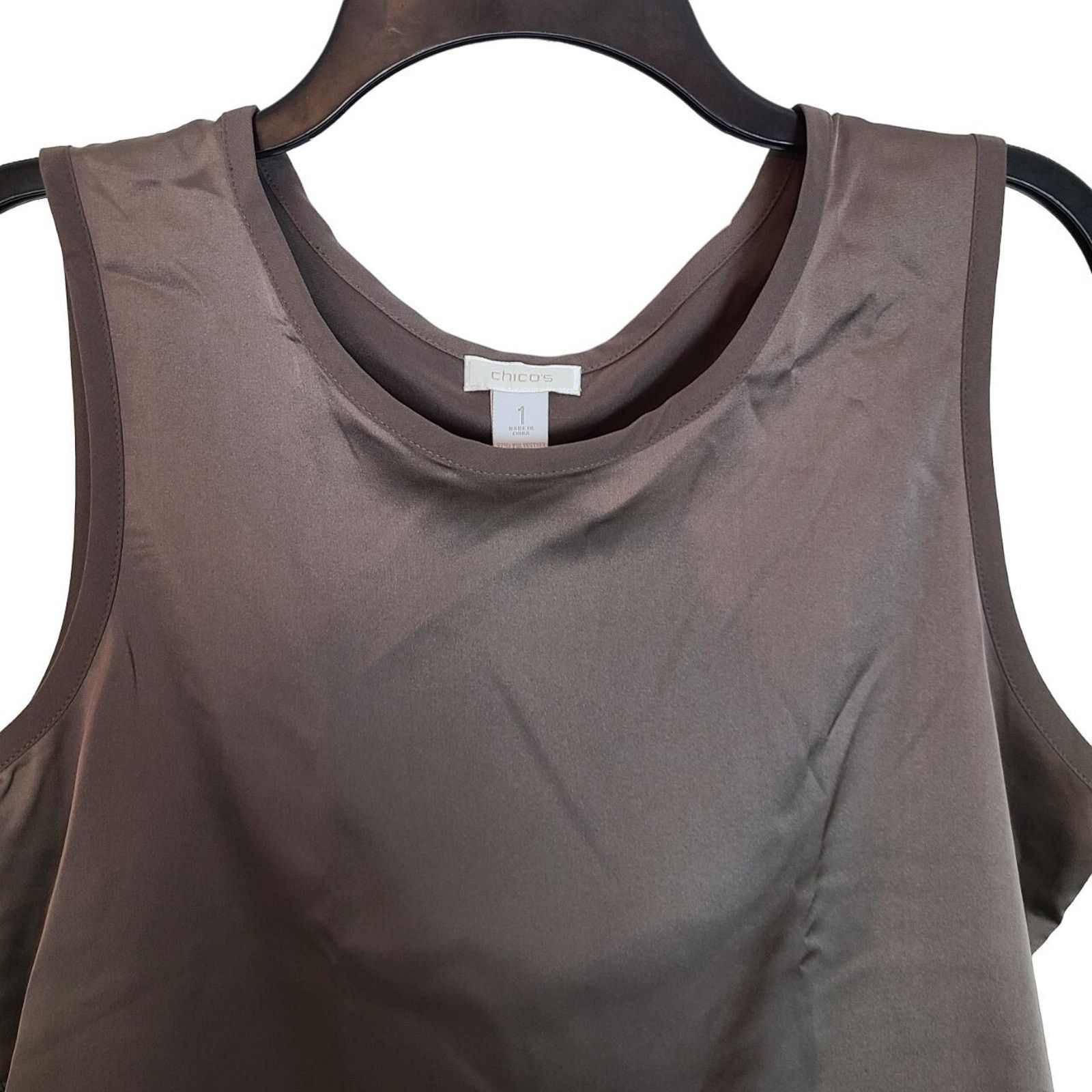 Chicos Chicos Travelers Tank M Satin Mochachino Crepe Top Classic Size M / US 6-8 / IT 42-44 - 2 Thumbnail