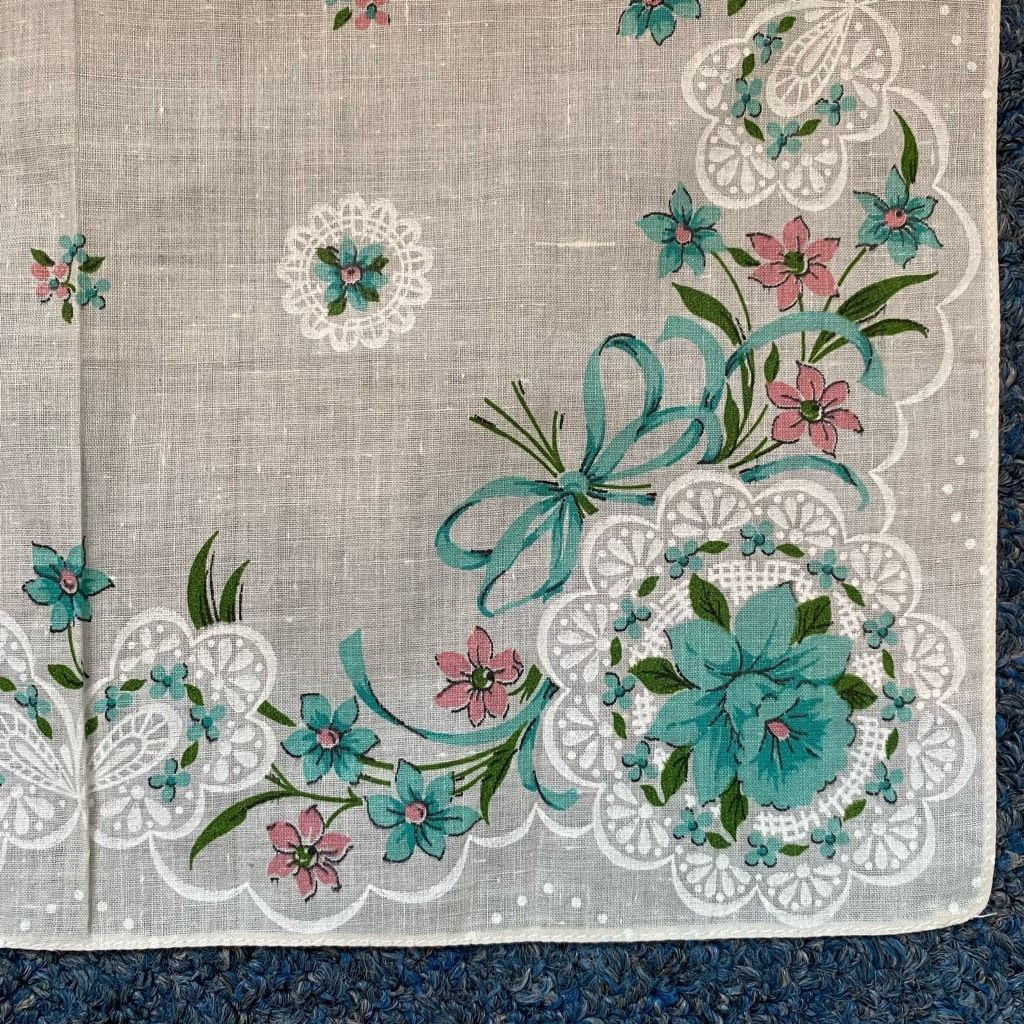 Other All Cotton vintage floral print handkerchief 12.5”x12” Size ONE SIZE - 2 Thumbnail