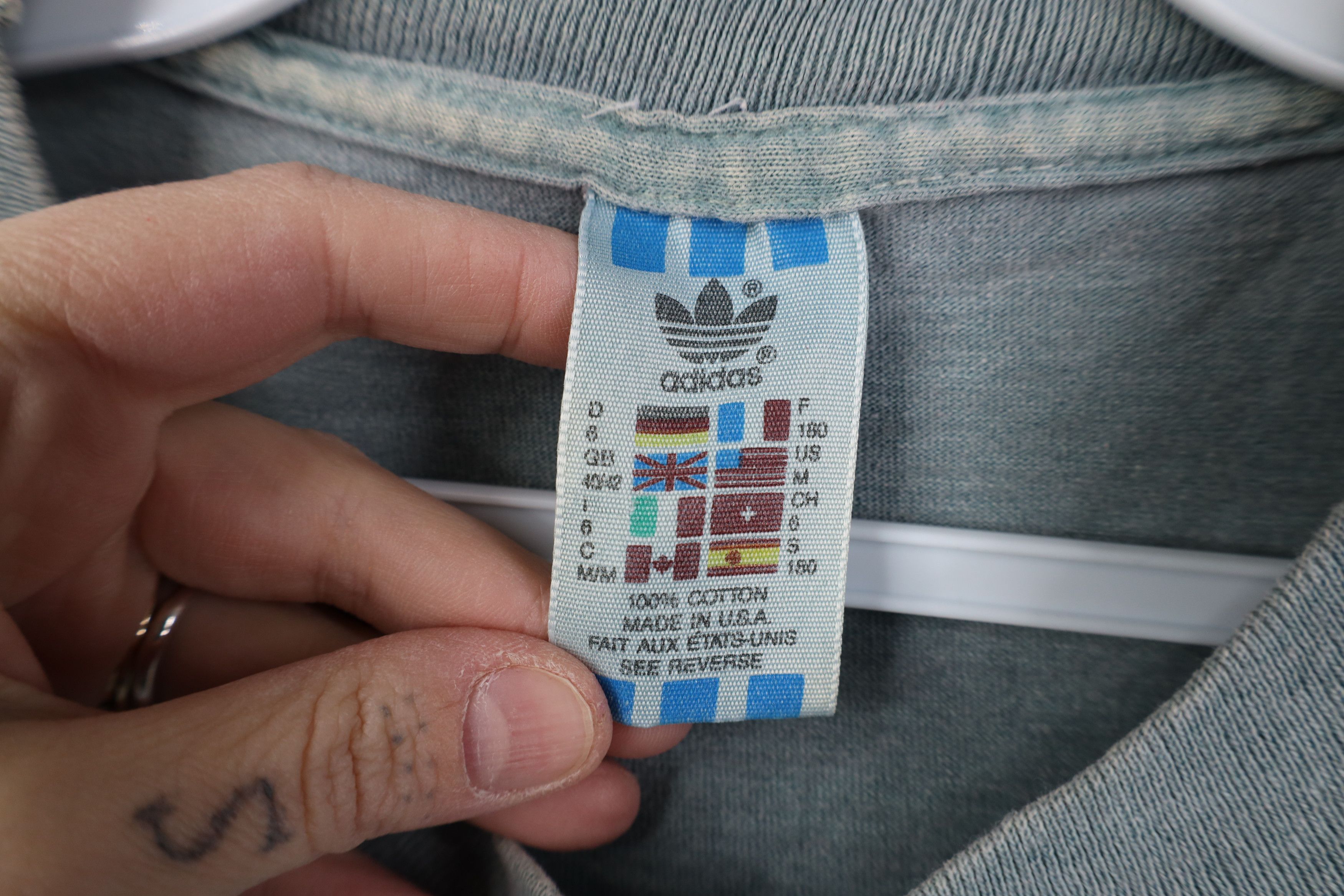 Adidas Vintage 90s Adidas Spell Out Rainbow Stonewash T-Shirt USA Size US M / EU 48-50 / 2 - 10 Thumbnail