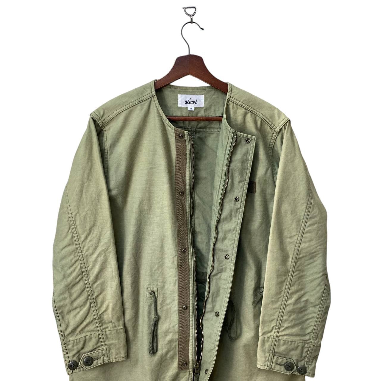 Japanese Brand DE'LAVE JAPAN PARKA FADED GREEN MILITARY ROUNDNECK COLLAR Size US S / EU 44-46 / 1 - 7 Thumbnail