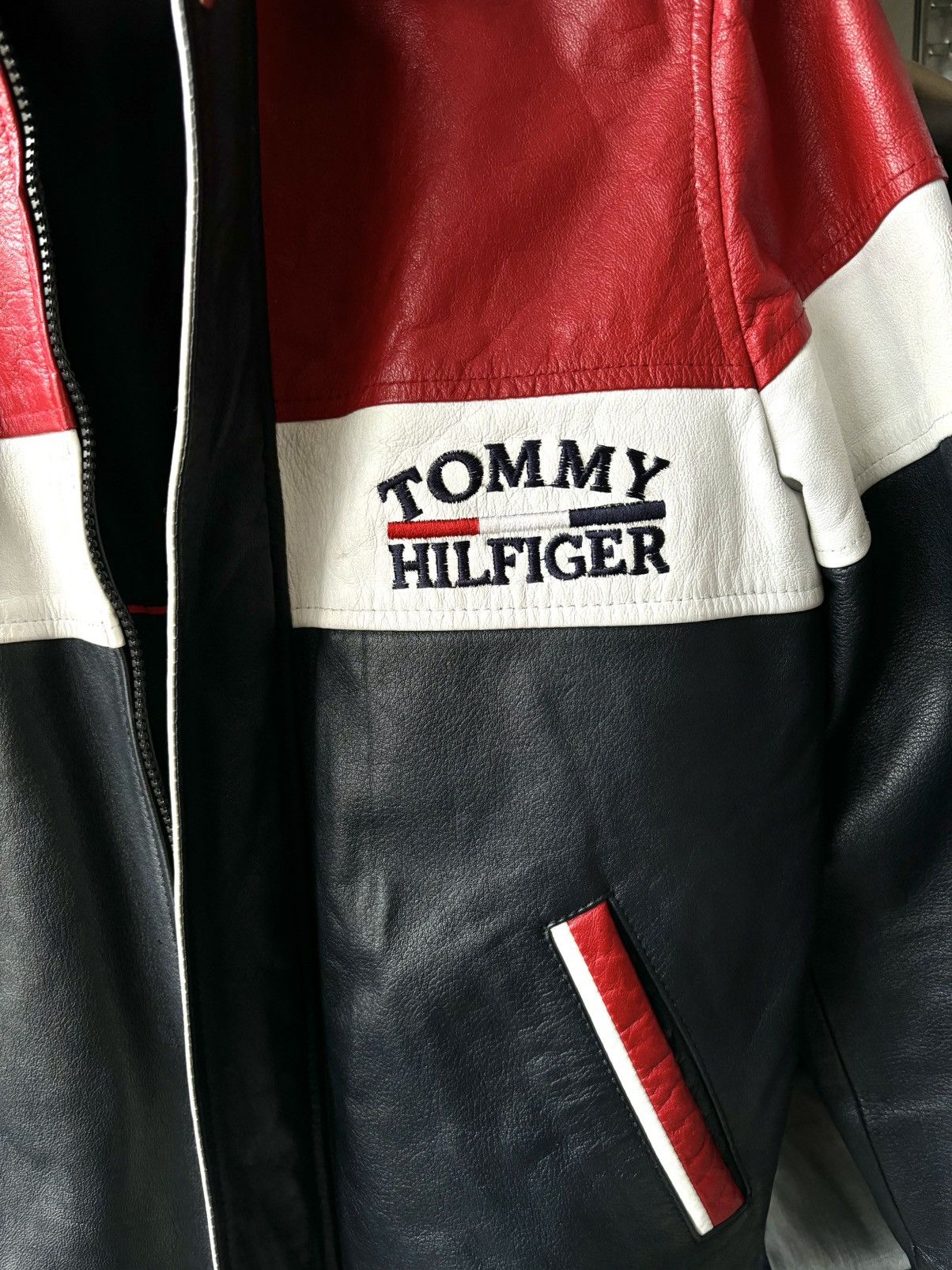 Tommy Hilfiger × Vintage Vintage Tommy Hilfiger Leather Jacket Size XS / US 0-2 / IT 36-38 - 7 Thumbnail