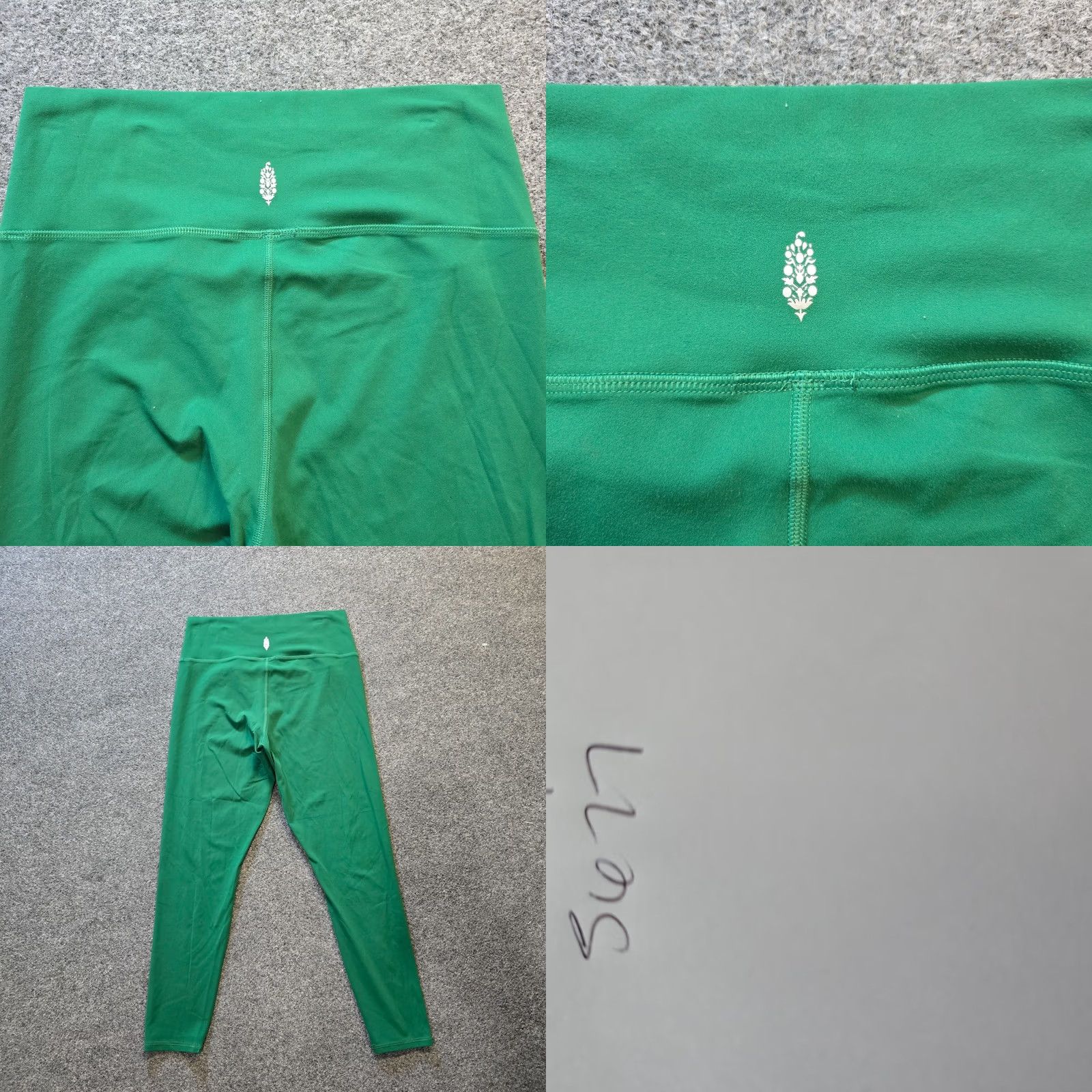 Free People Free People Leggings Womens Size L Green Cropped Stretch Athletic Open Ankle Yoga Activewear Stripeless? (Note: original has solid) Size 36" / US 14 / IT 50 - 8 Thumbnail