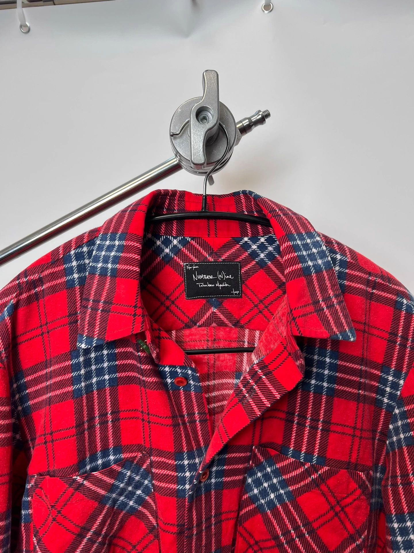 Yohji Yamamoto Number (N)ine Flannel Plaid Red Shirt Size US S / EU 44-46 / 1 - 5 Thumbnail