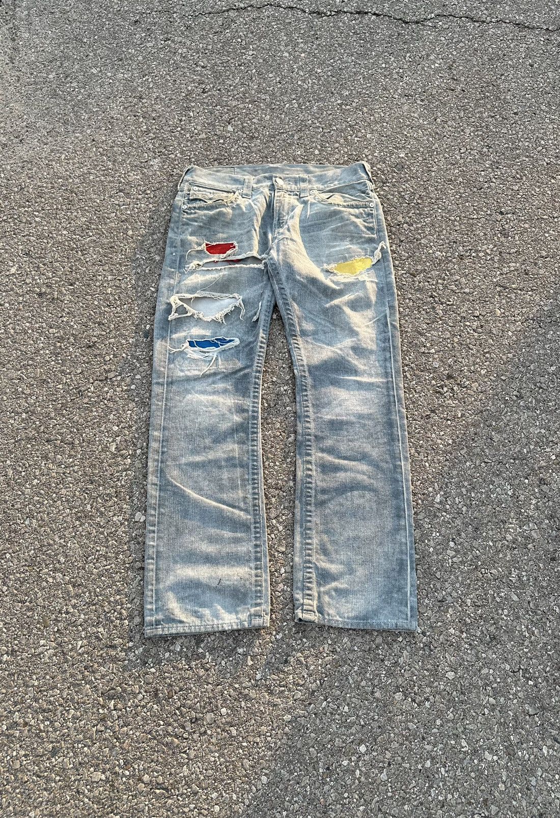 True Religion True Religion Distressed With Patches Jeans Size US 32 / EU 48 - 1 Thumbnail