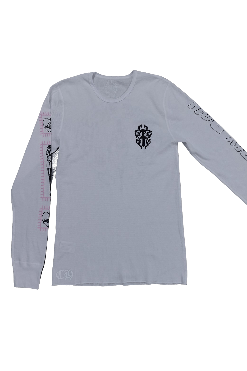 CHROME HEARTS DEADLY DOLL LONG SLEEVE THERMAL T SHIRT WHITE