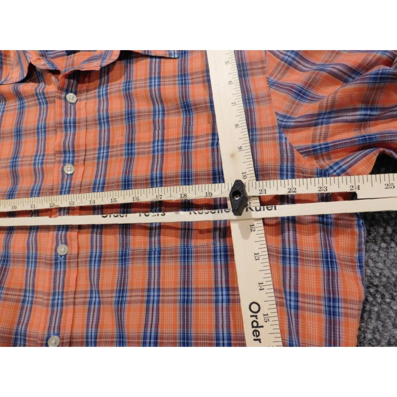 Vintage Saddlebred Shirt Button-Up Plaid Orange Large Easy Care Mens Size US L / EU 52-54 / 3 - 5 Thumbnail