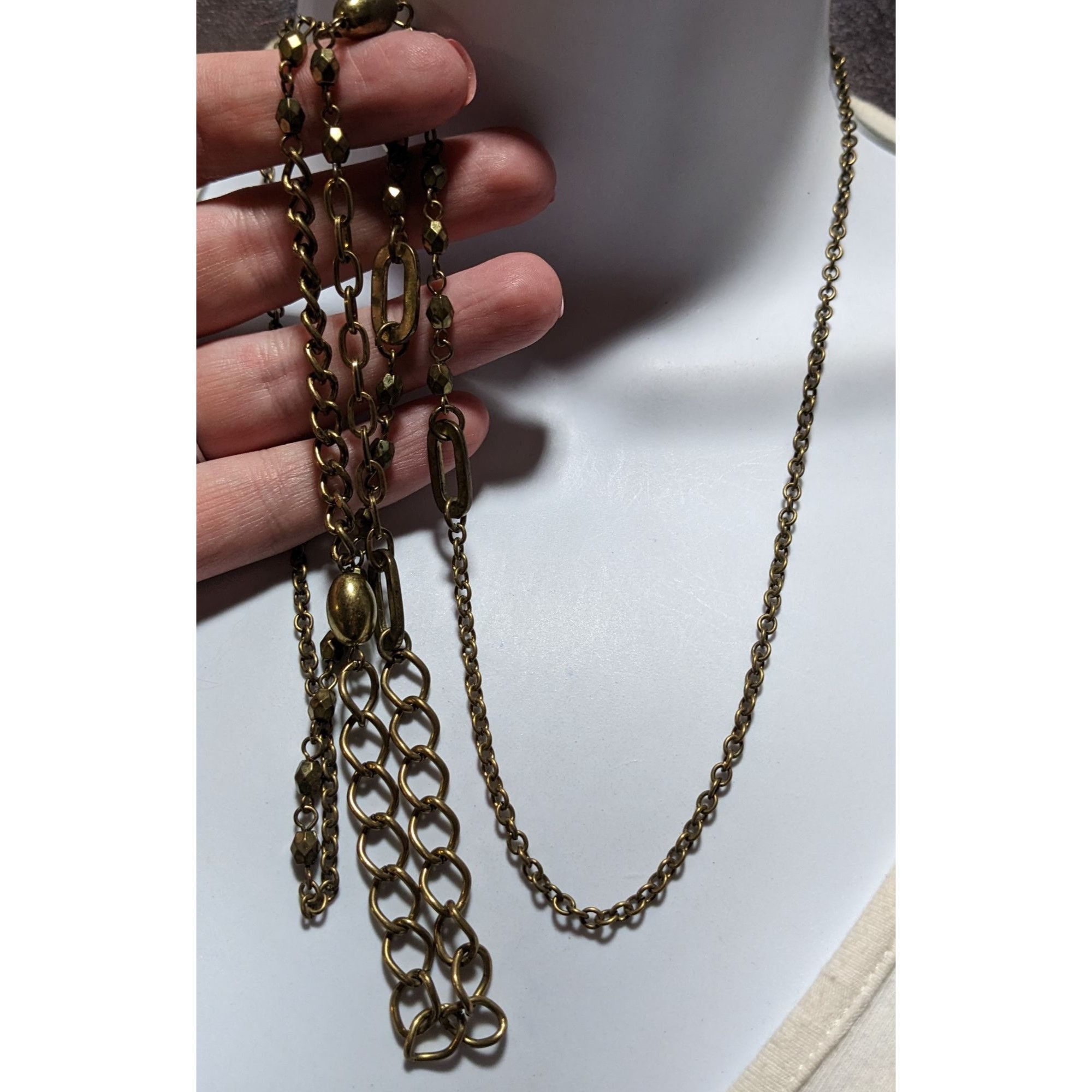 Other Retro Gold Abstract Beaded Link Necklace Size ONE SIZE - 6 Thumbnail