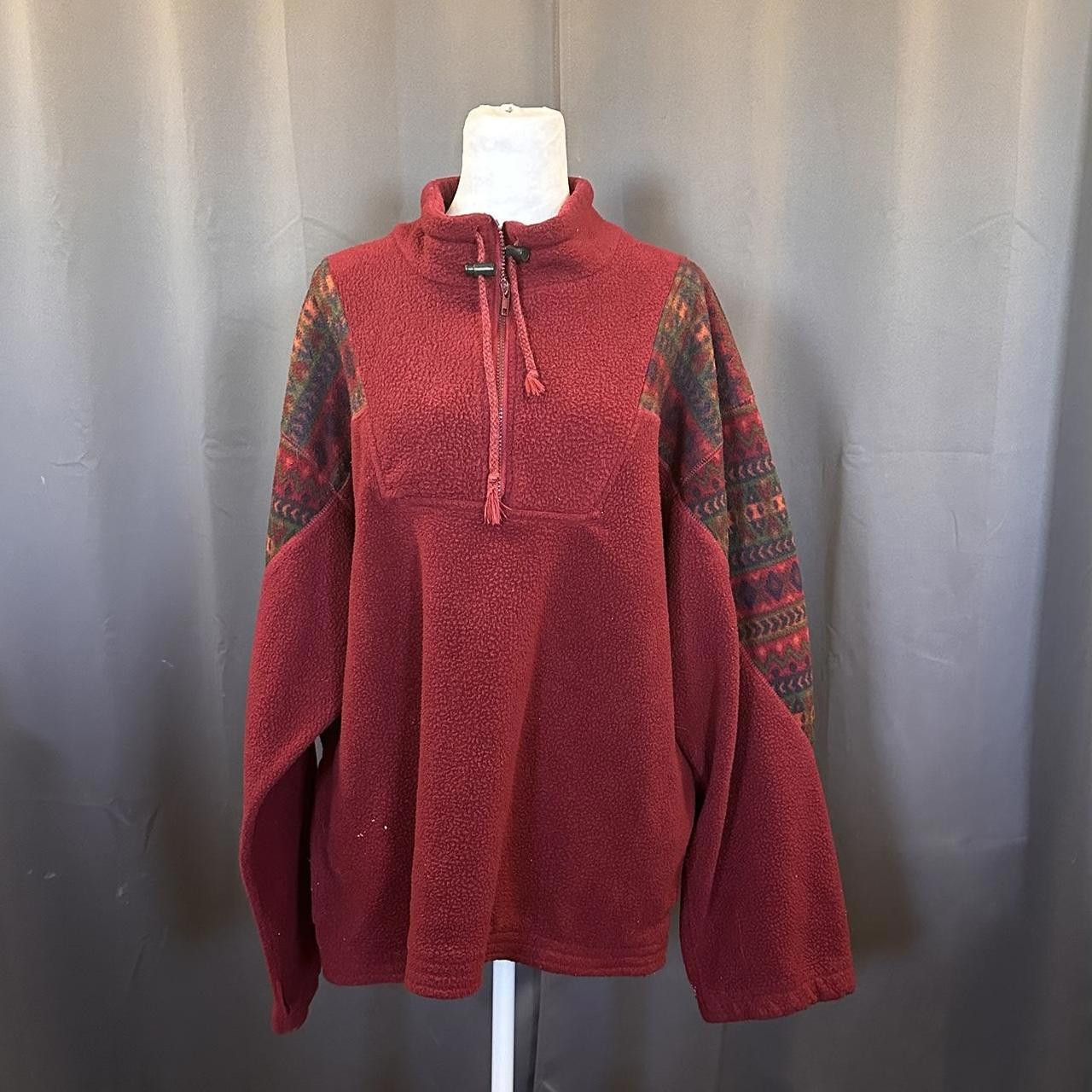 Designer Vintage Red Aztec Patagonia-style Uniform Code Fleece jacket Size US L / EU 52-54 / 3 - 1 Thumbnail