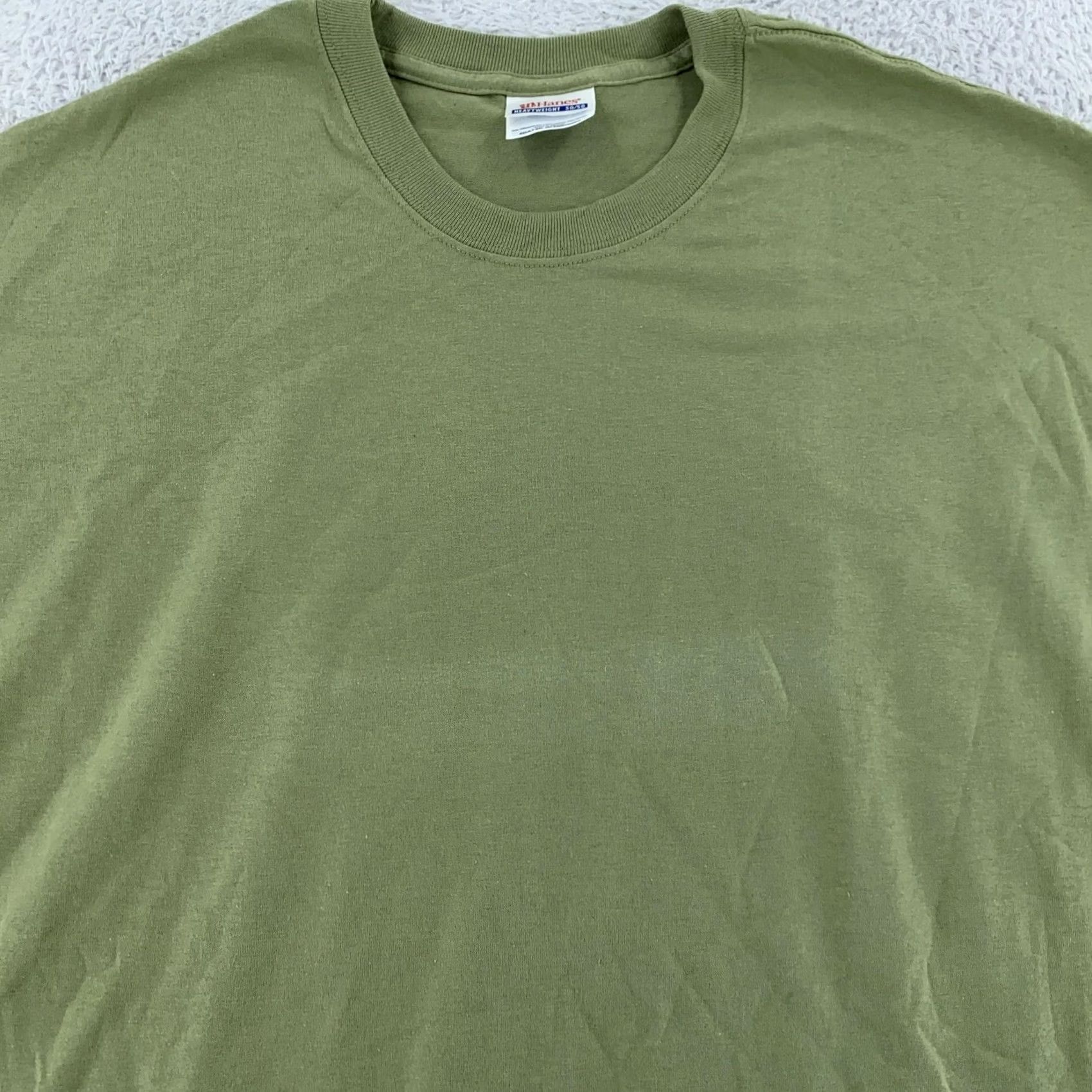 Hanes Hanes Blank Light Green Shirt Mens 2XL Heavyweight 50/50 Crewneck Tee Size US XXL / EU 58 / 5 - 2 Thumbnail