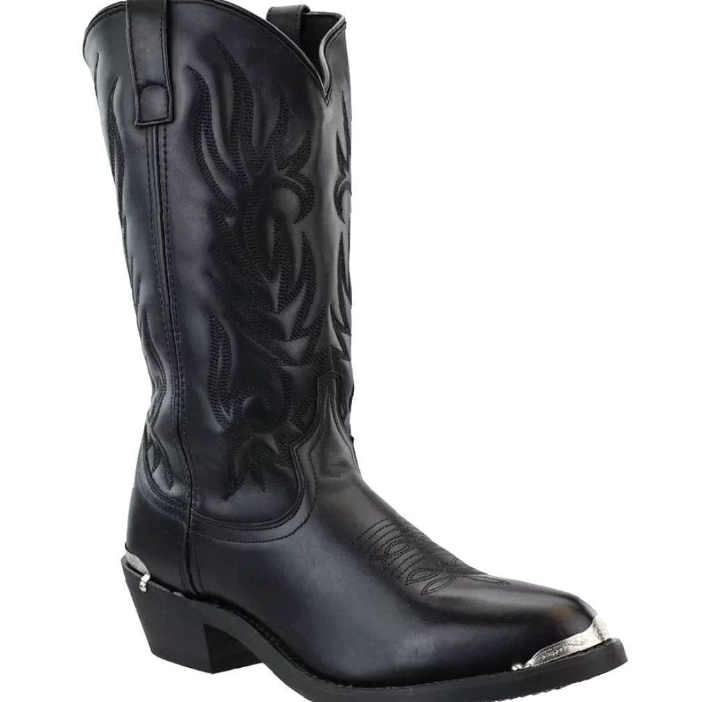 Vintage Laredo Mccomb Boots Men’s 10D Round Toe Cowboy Black Leather Western Work Shoes Size US 10 / EU 43 - 2 Thumbnail