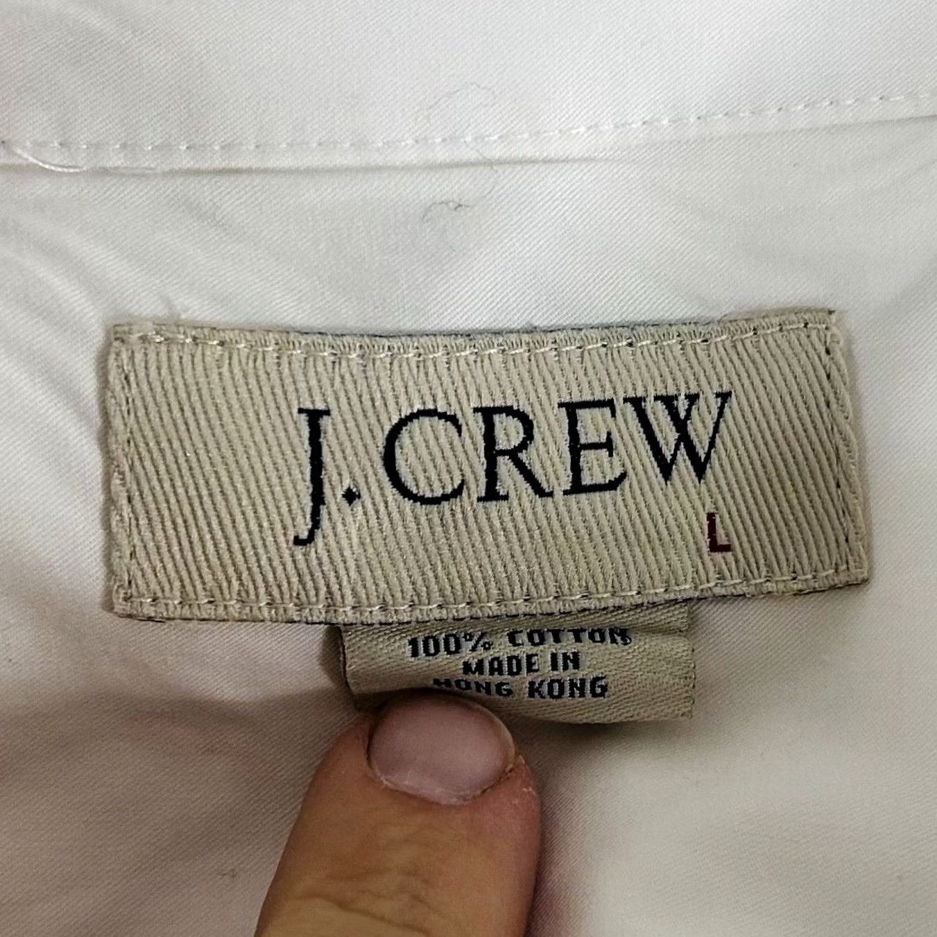 J.Crew J.CREW Shirt Large Vintage White 100% Cotton Button Front Casual Long Sleeve Collared Spread Collar Mens Regular Size US L / EU 52-54 / 3 - 3 Thumbnail