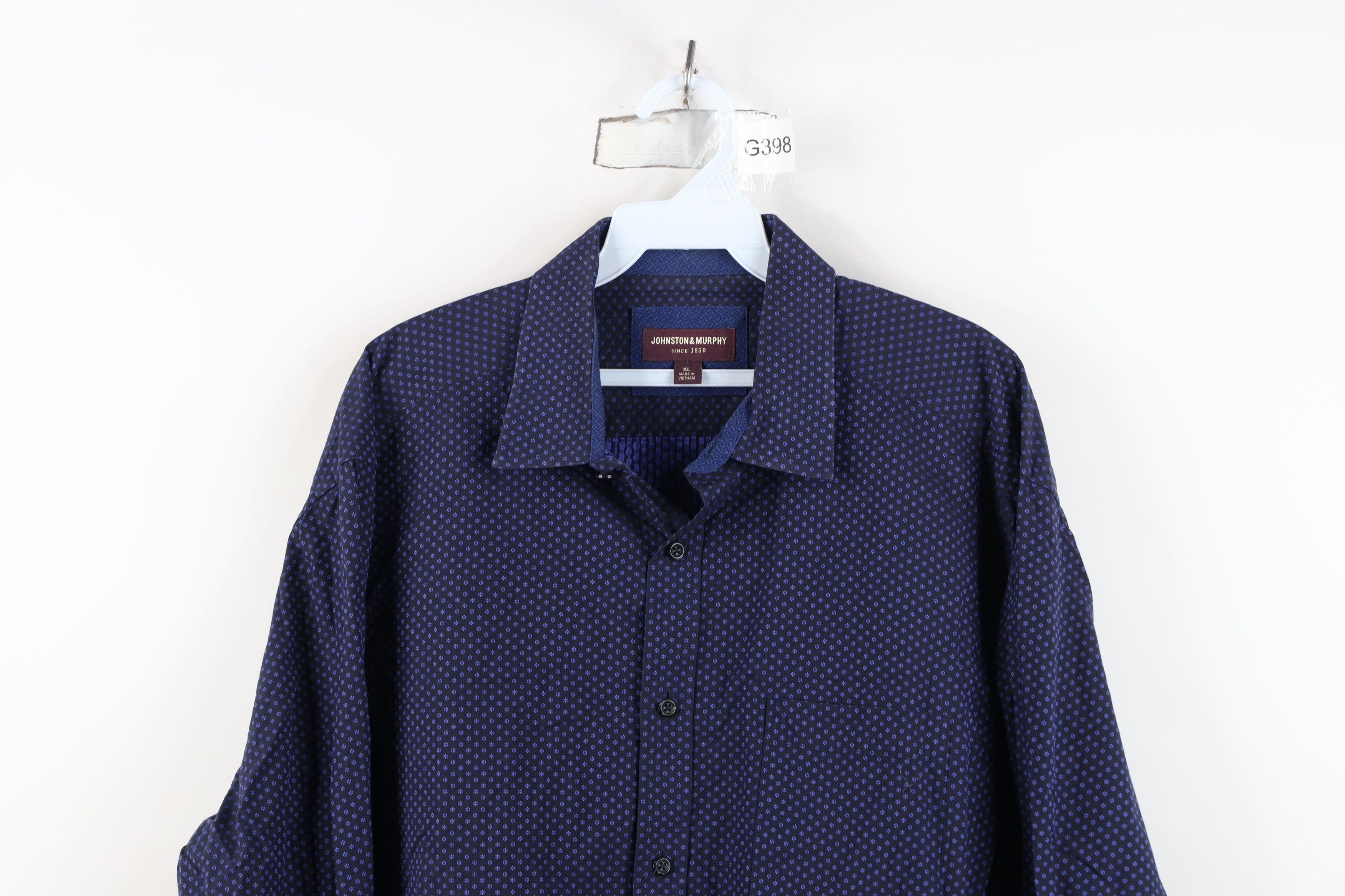 Johnston & Murphy Johnston & Murphy Floral Collared Button Shirt Cotton Blue Size US XL / EU 56 / 4 - 2 Thumbnail