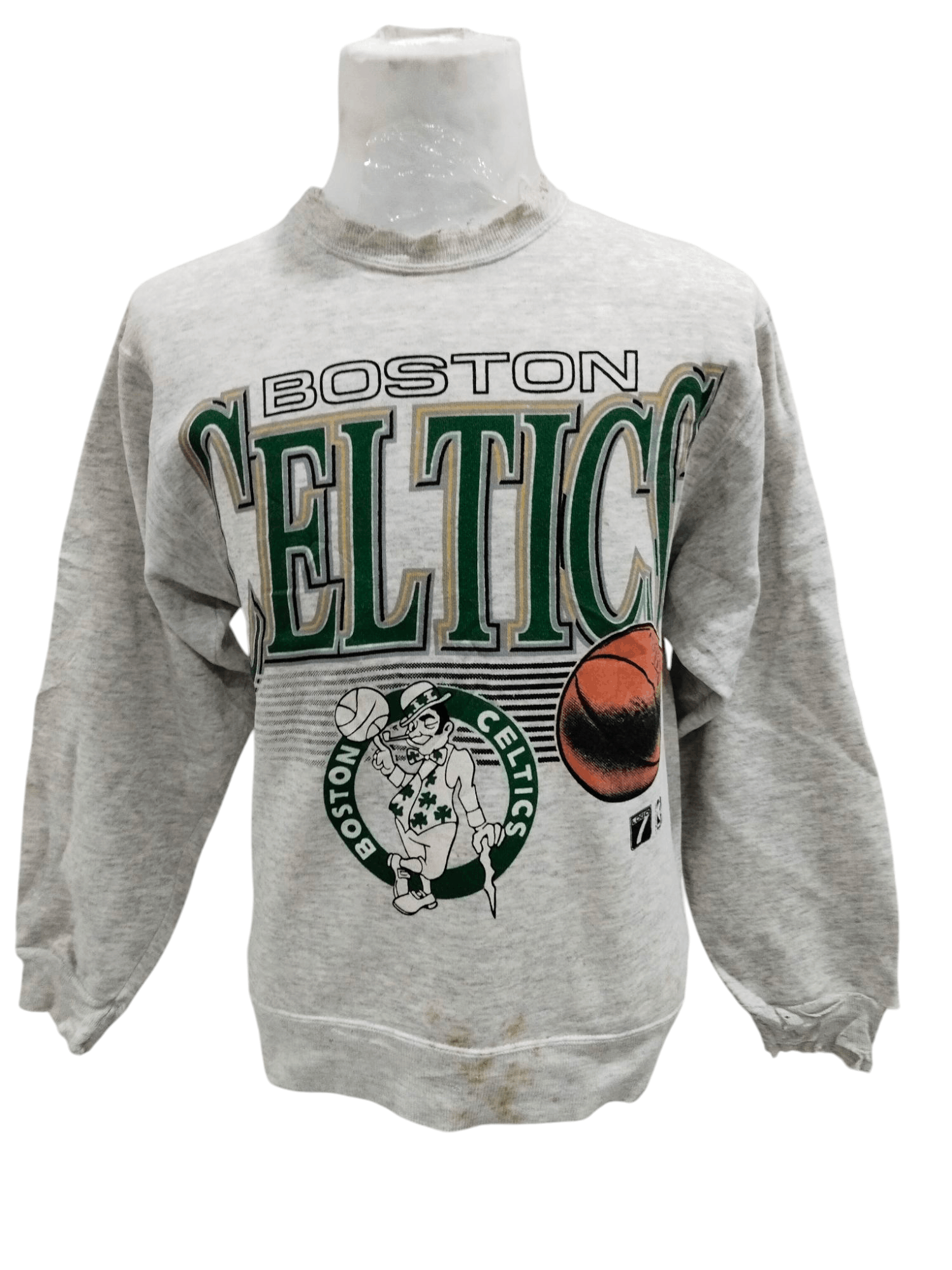 NBA × Vintage Vtg 90s Boston Celtics NBA Basketball Distressed Sweatshirt Size US M / EU 48-50 / 2 - 1 Thumbnail