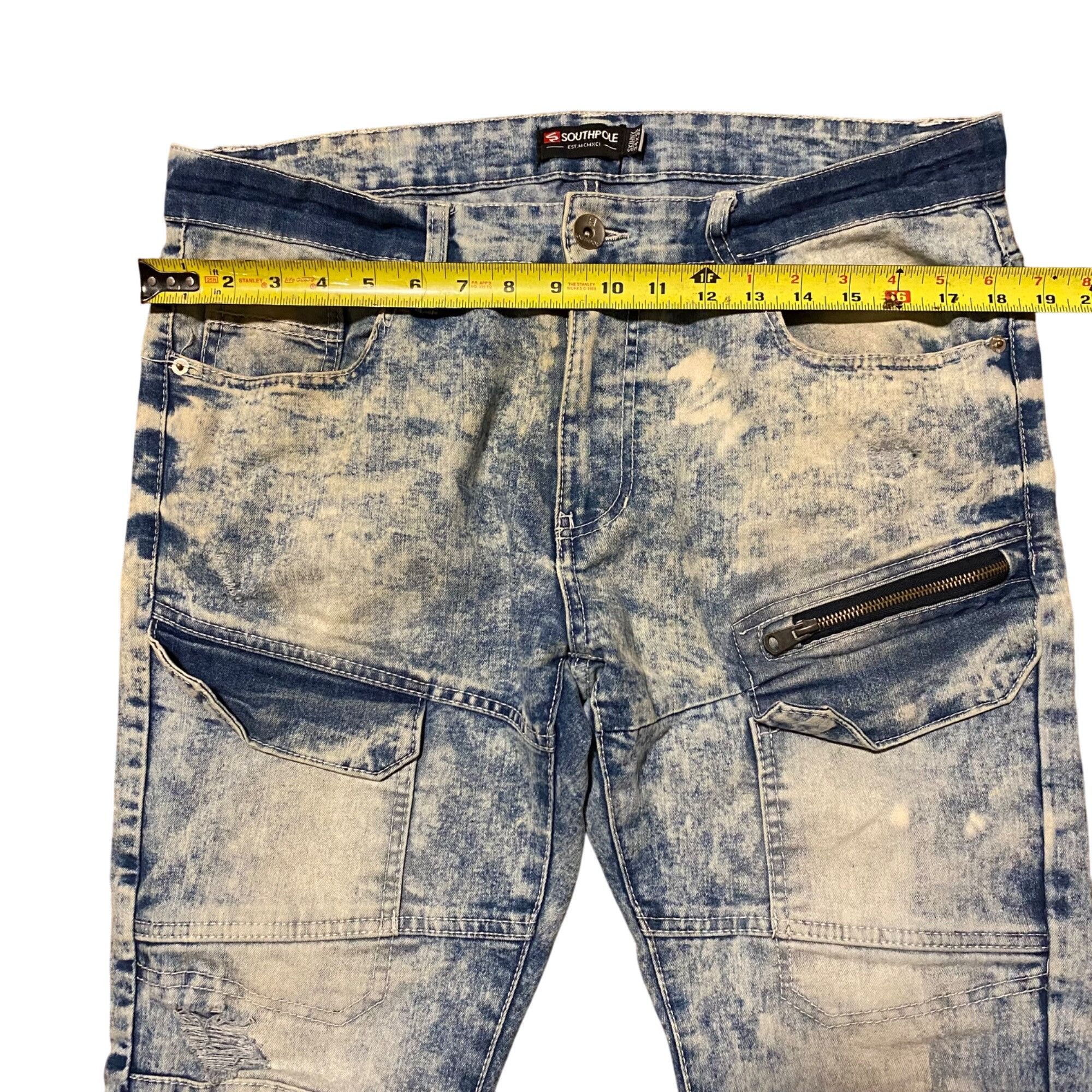 Southpole Southpole Skinny Fit Acid Wash Denim Jeans With Zipper Pocke Size US 34 / EU 50 - 9 Thumbnail