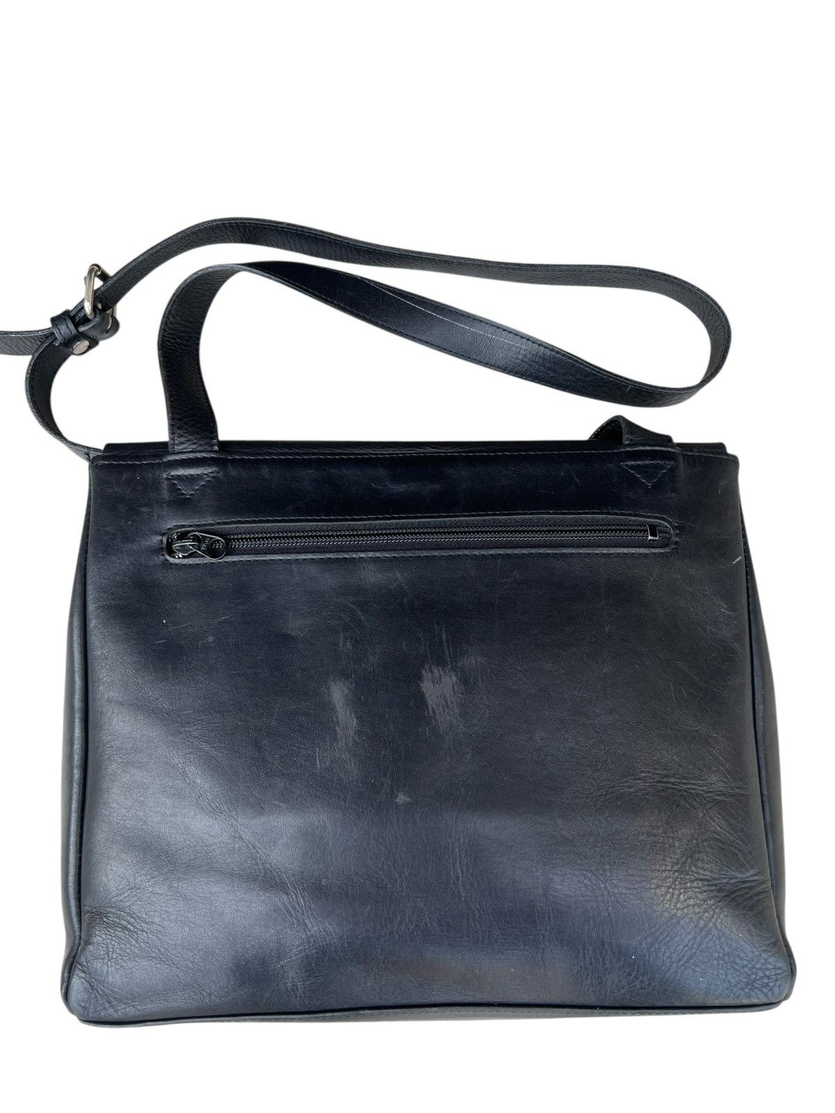 Leather Vintage PARTS Japan Patina Black High Quality Leather Bag Size ONE SIZE - 10 Thumbnail